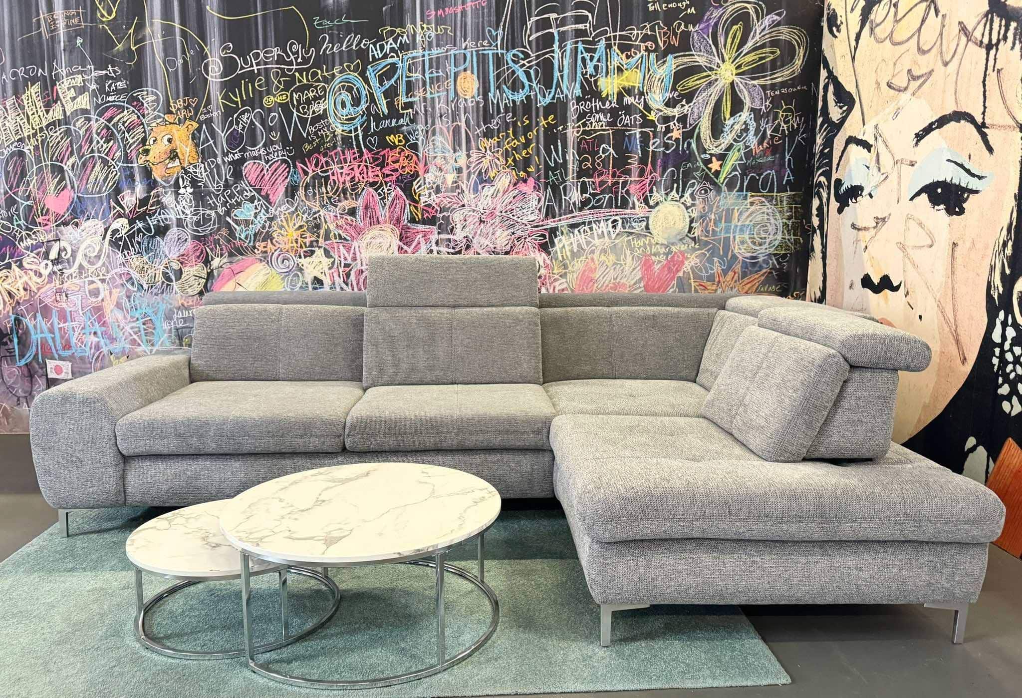 Sofa Norderney Grau 310x210 cm mit Sitztiefenverstellung & Federkern Sofa Norderney Grau 310x210 cm mit Sitztiefenverstellung & Federkern