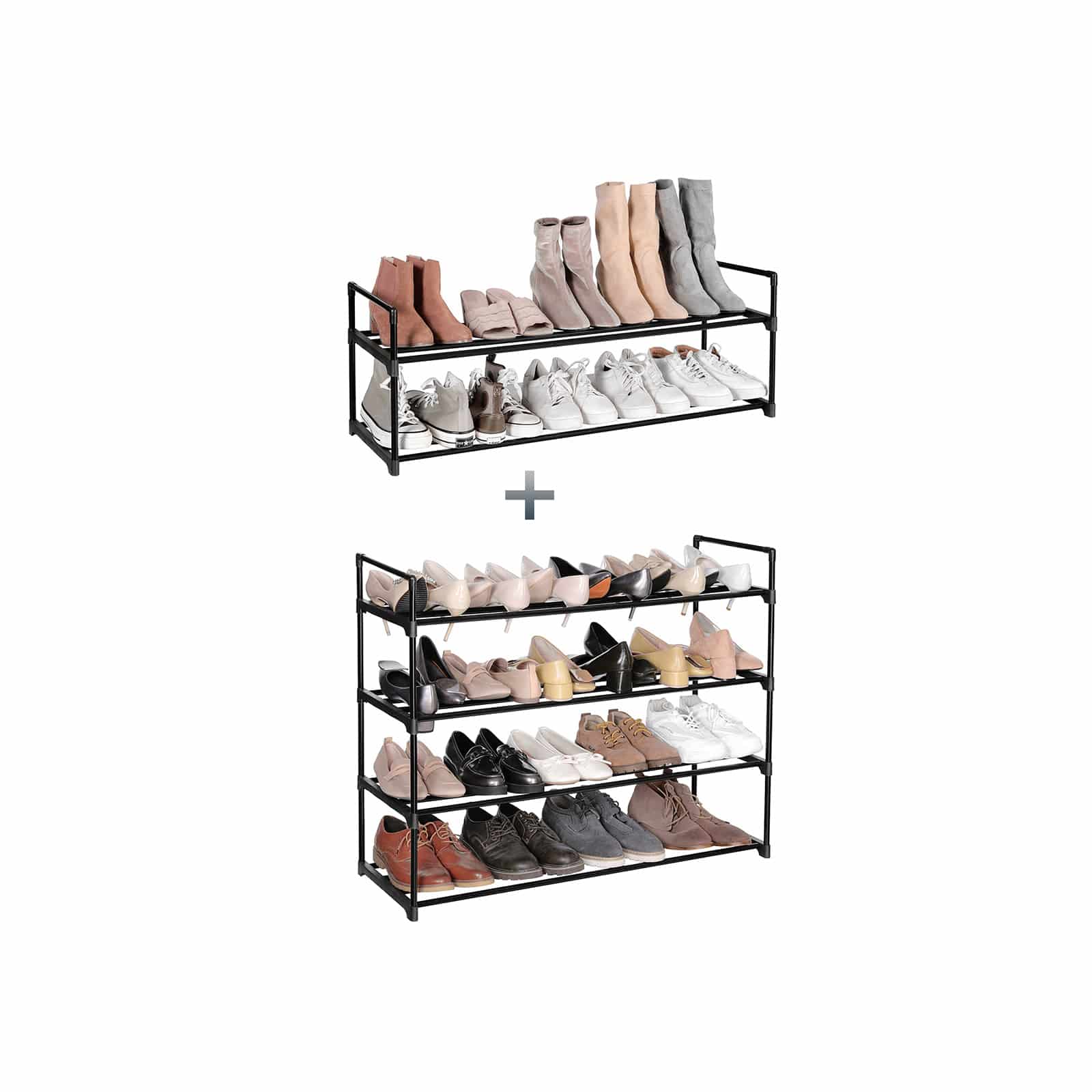 Schuh-Organizer mit 3 Regalebenen-LSA06BK Schuh-Organizer mit 3 Regalebenen-LSA06BK