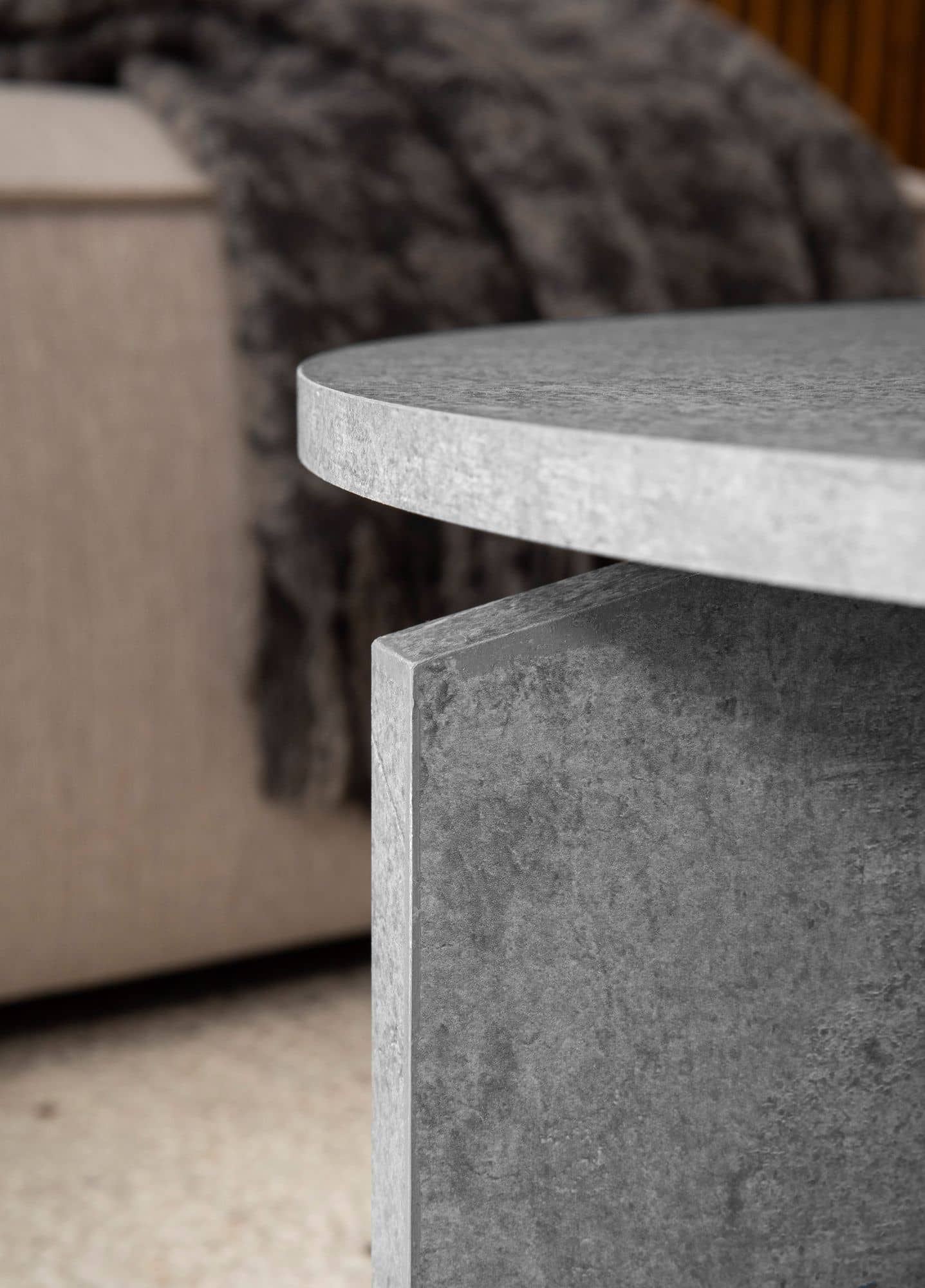 Couchtisch 70x70x33 cm Grau Sofatisch in Beton-Optik Modern