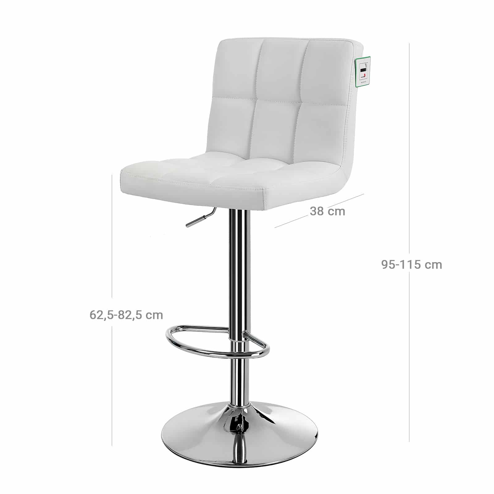 Barhocker 2er Set Kunstleder Weiß-LJB64W Barhocker 2er Set Kunstleder Weiß-LJB64W