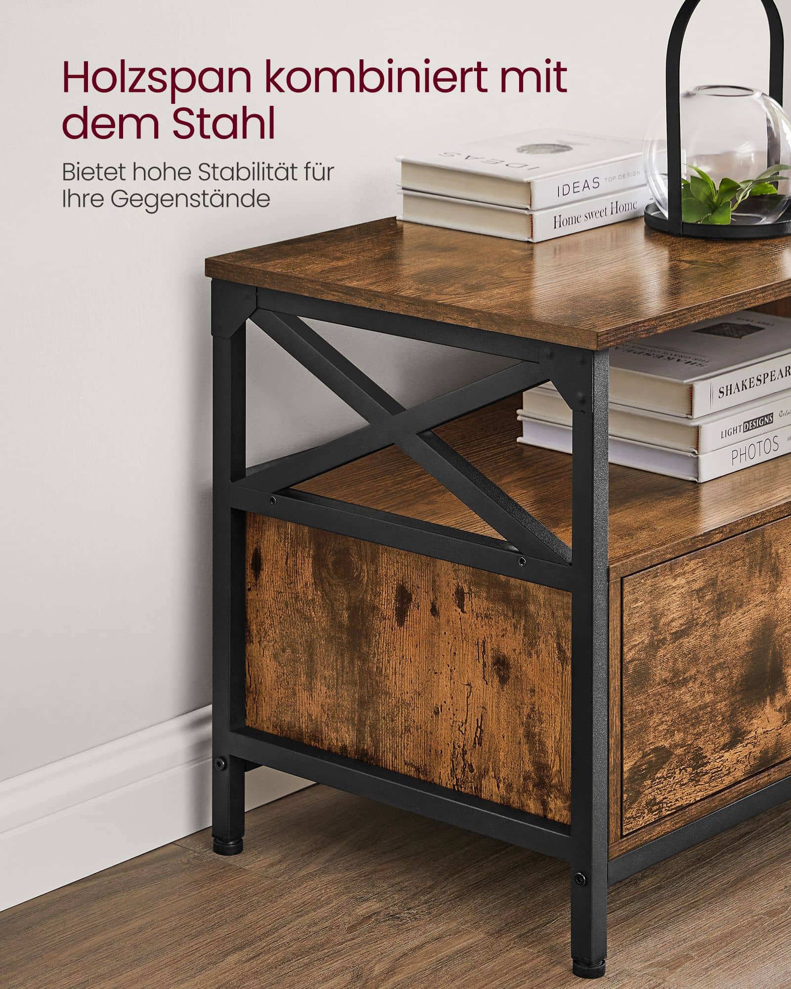 TV-Schrank mit 3 Schubladen vintagebraun-schwarz TV-Schrank mit 3 Schubladen vintagebraun-schwarz