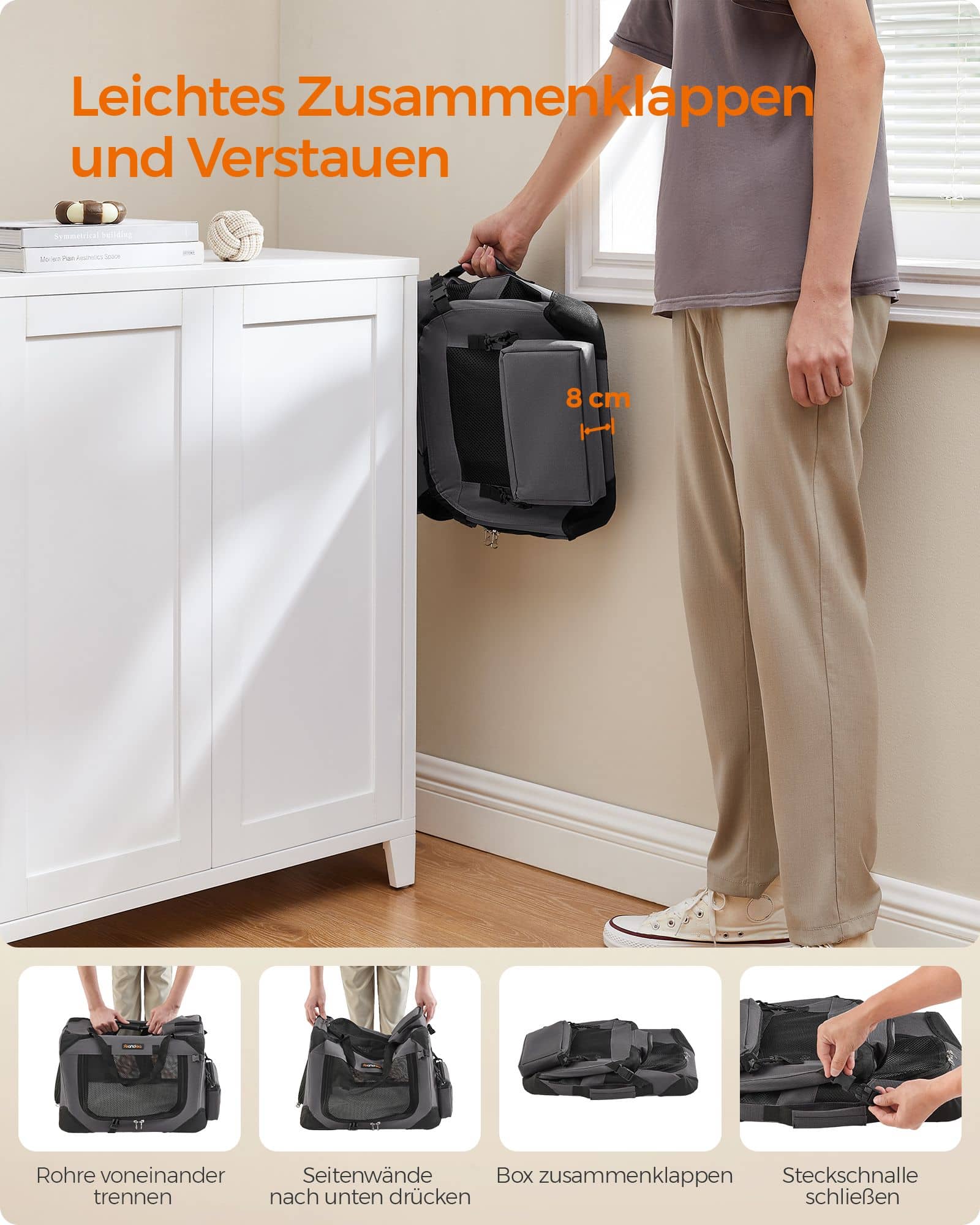 Hundebox Metallrahmen mit Griffen grau-PDC50G01 Hundebox Metallrahmen mit Griffen grau-PDC50G01