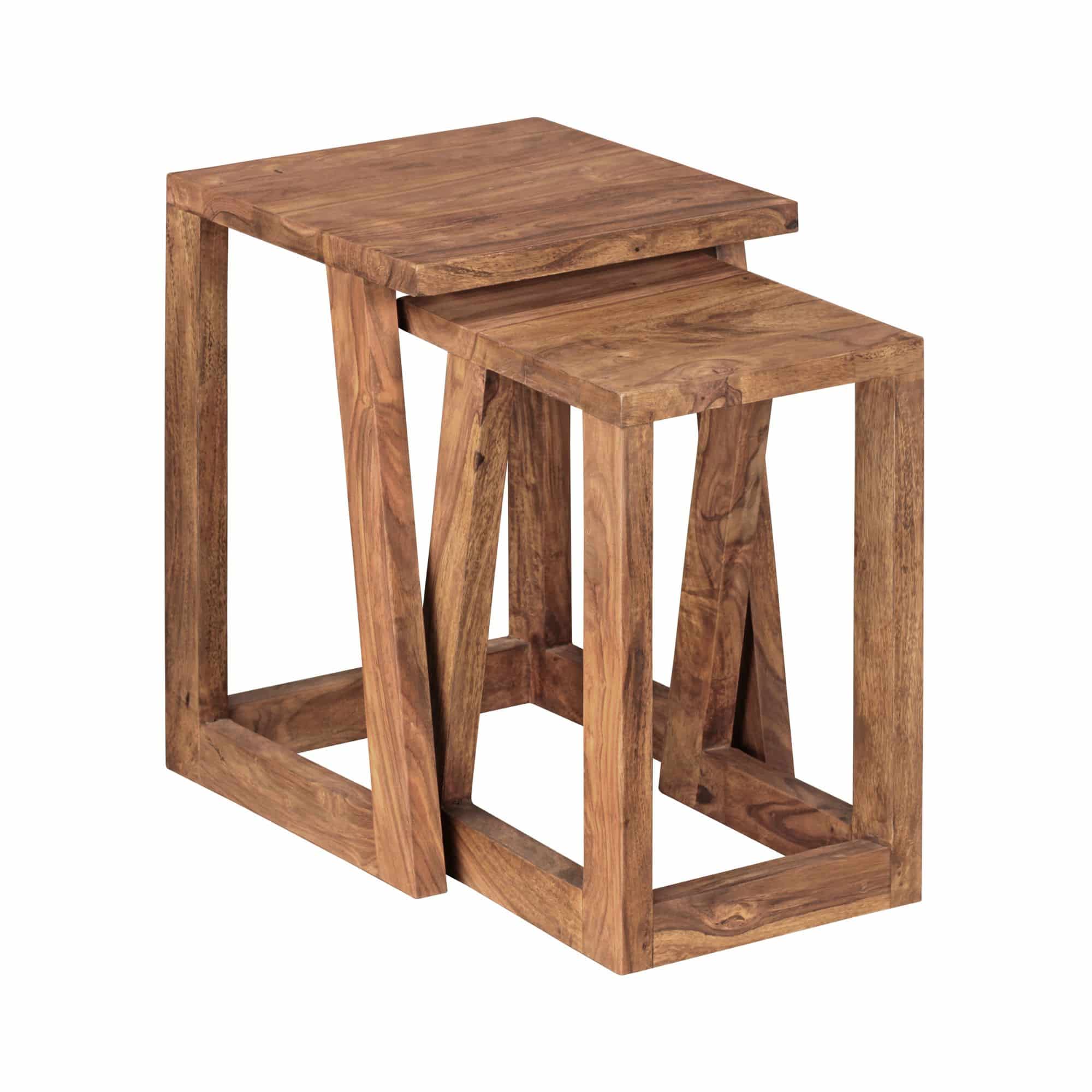 40352-WOHNLING-2er-Set-MUMBAI-Beistelltisch-Massivholz-Sheesham-Design-Wohnzimmer-Tisch-eckig-Nachttisch-Satztisch-Landhaus-Stil-Flur-holz-massiv-Tablett-Tisch-ohne-Schublade-kleinWXfm3uFxfKfAC 2er Set MUMBAI Beistelltisch Massivholz Sheesham Design Wohnzimmer-Tisch eckig Nachttisch Satztisch Landhaus-Stil