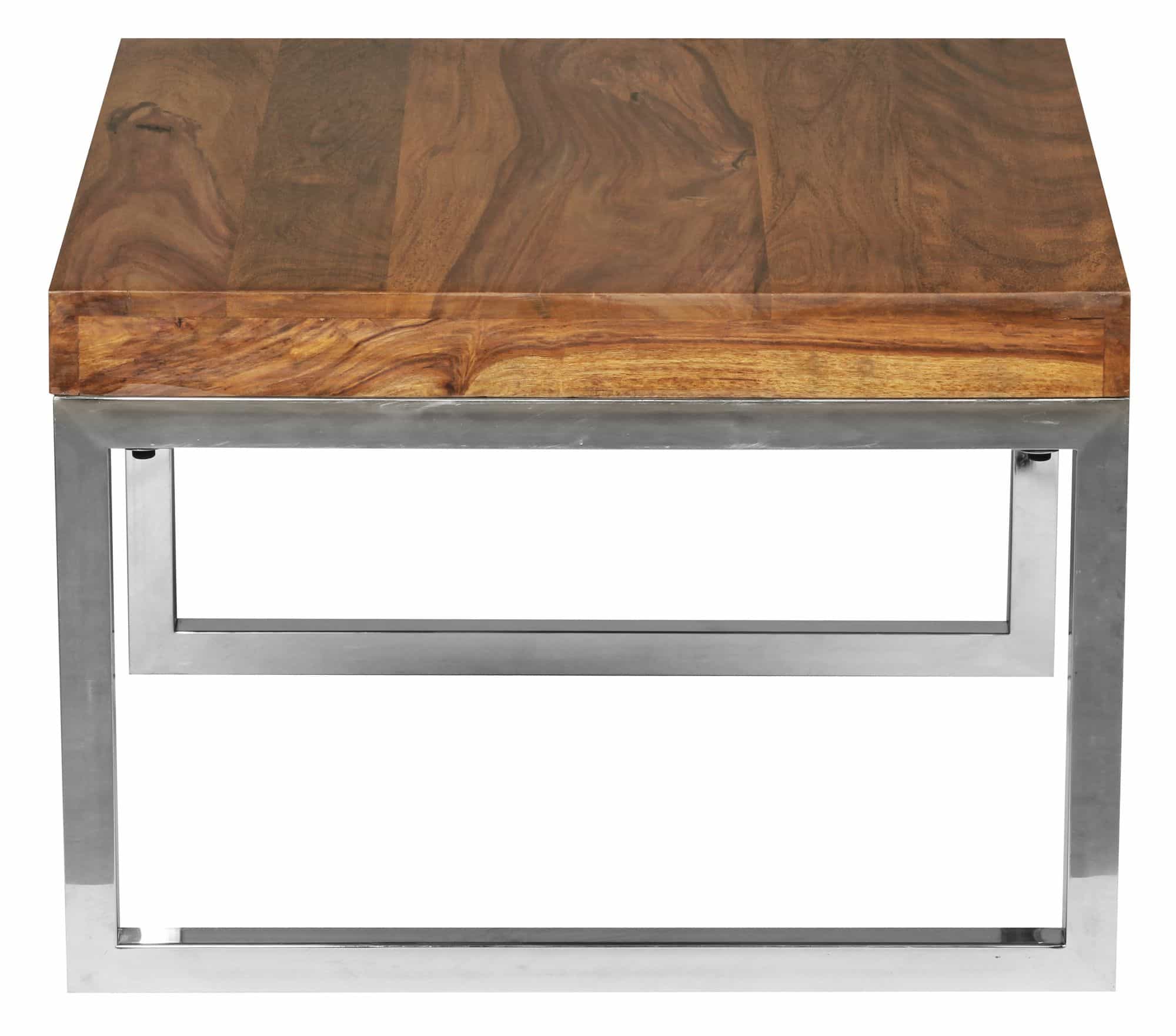 34319-WOHNLING-Beistelltisch-GUNA-Massiv-Holz-She_5QfHbIiRORRG50 Beistelltisch GUNA Massiv-Holz Sheesham Wohnzimmer-Tisch Metallgestell Landhaus-Stil Couchtisch dunkelbraun natur
