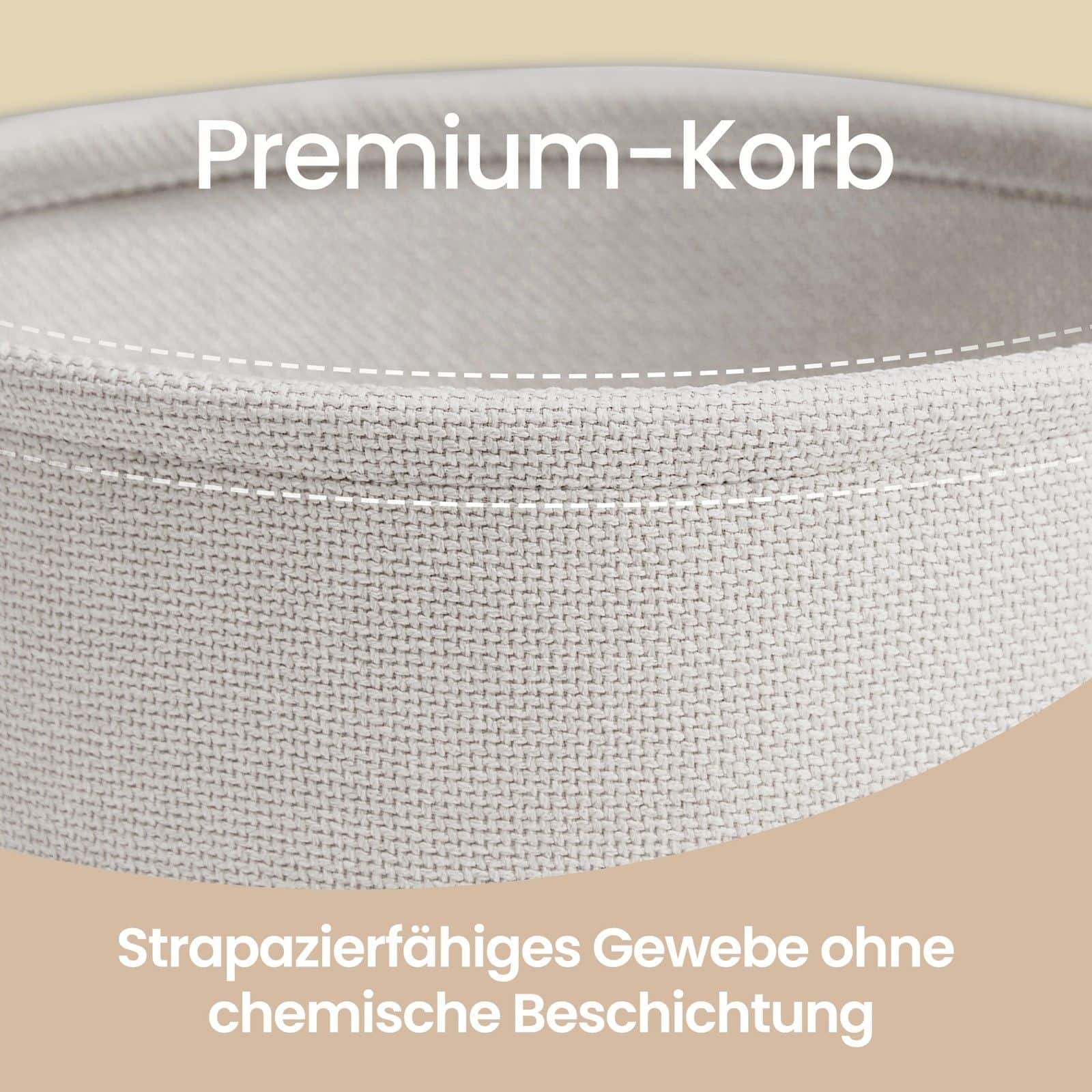 Wohnzimmertisch mit Stoffkorb, Beistelltisch mit Stauraum, Metallgestell