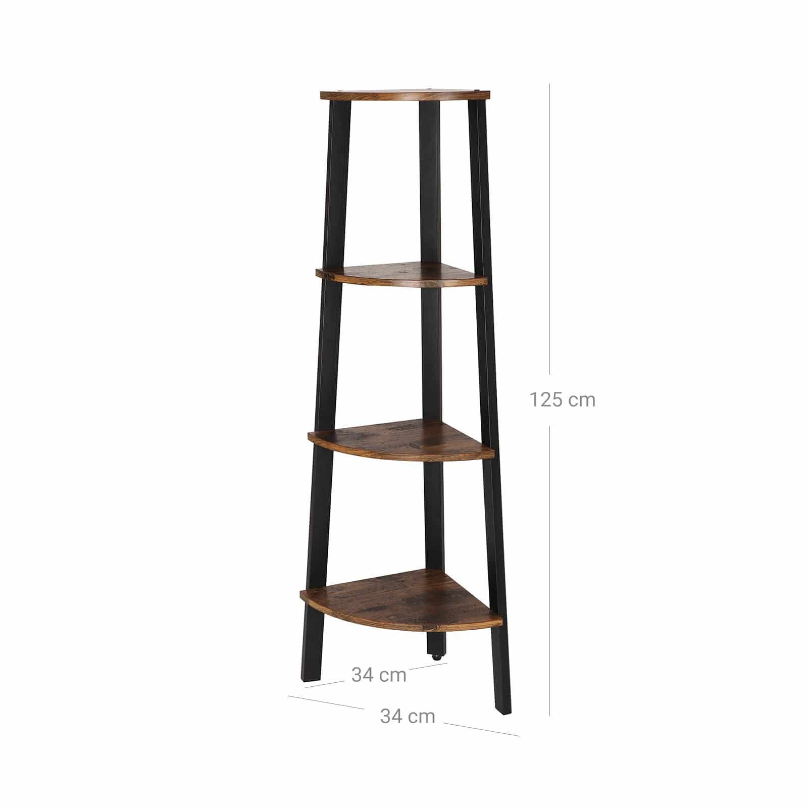 Industrie-Design Eckregal 4 Ablagen-B34LLS34X Industrie-Design Eckregal 4 Ablagen-B34LLS34X