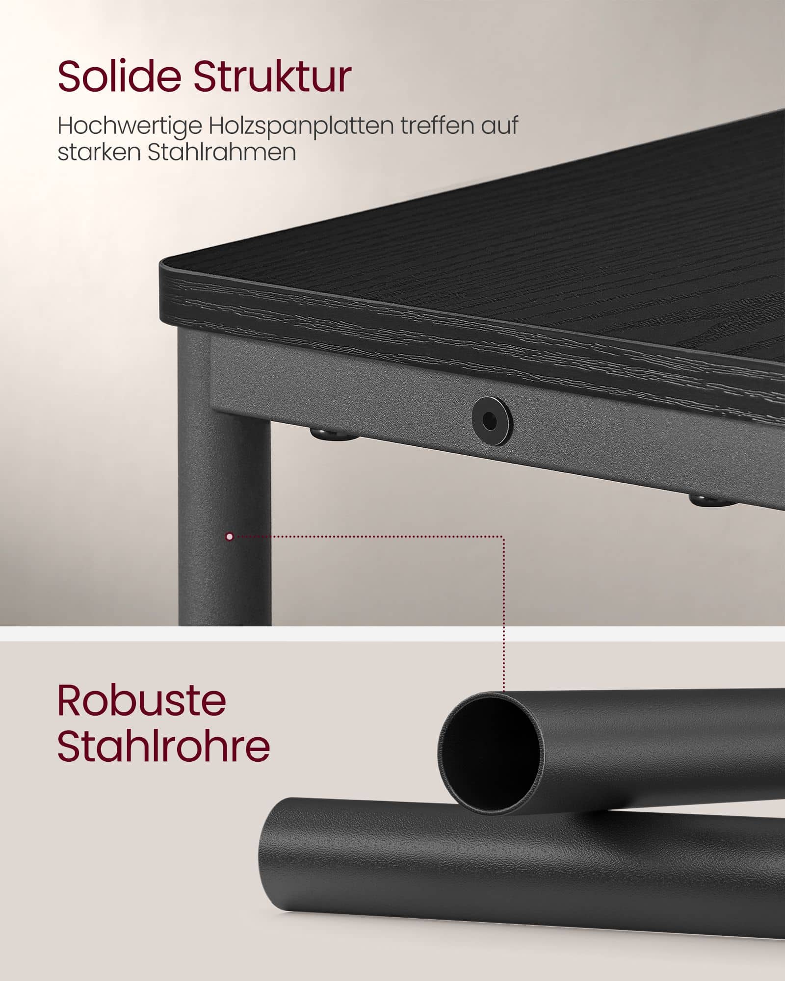 Beistelltisch mit 3 Ablagen schmal ebenholzschwarz-tintenschwarz Beistelltisch mit 3 Ablagen schmal ebenholzschwarz-tintenschwarz