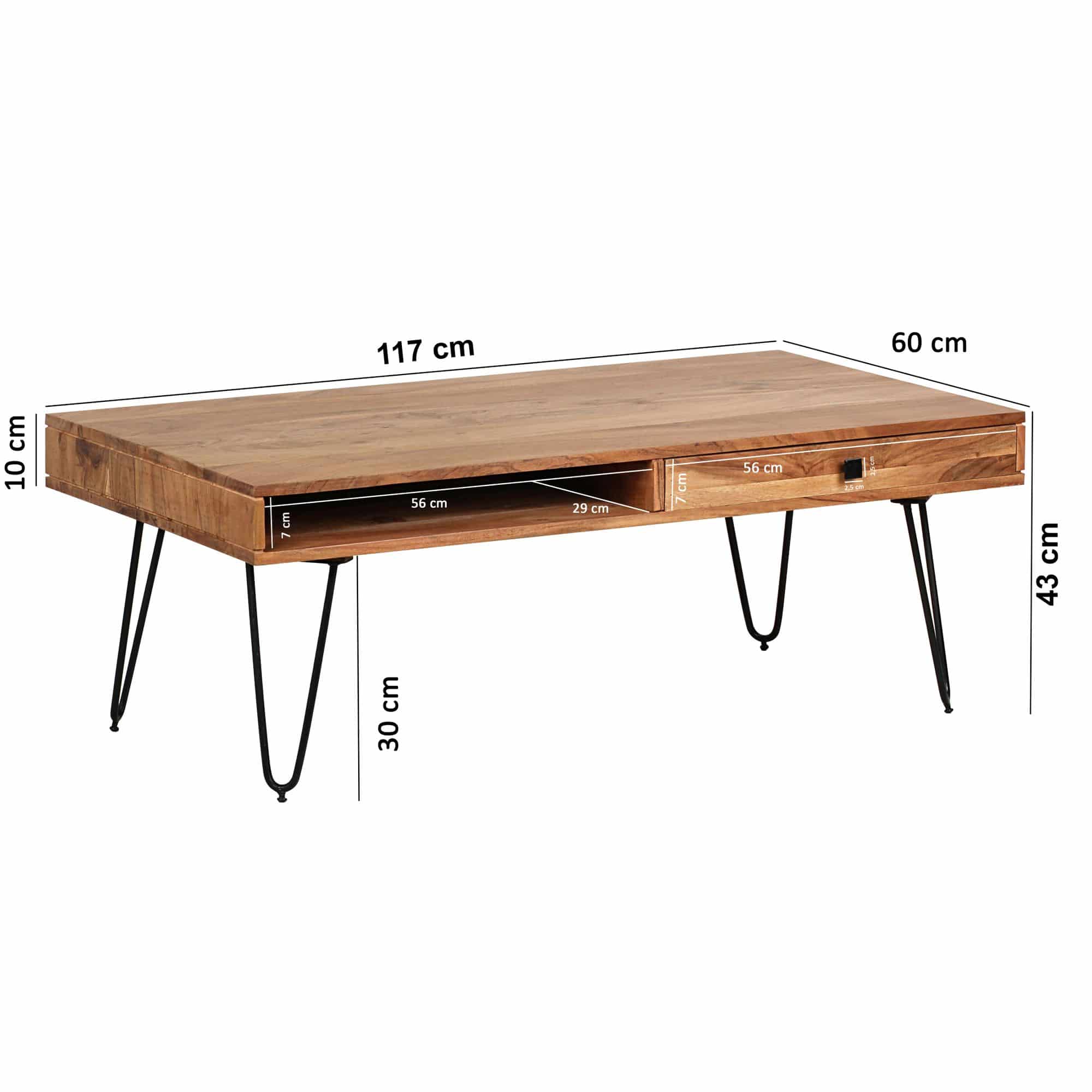 38516-WOHNLING-Couchtisch-BAGLI-Massiv-Holz-Akazie-120-cm-breit-Wohnzimmer-Tisch-Design-Metallbeine-Landhaus-Stil-Beistelltisch-Wohnzimmermoebel-Massivholzmoebel-orientalisch-niedr Couchtisch BAGLI Massiv-Holz Akazie 110 cm breit Wohnzimmer-Tisch Design Metallbeine Landhaus-Stil Beistelltisch