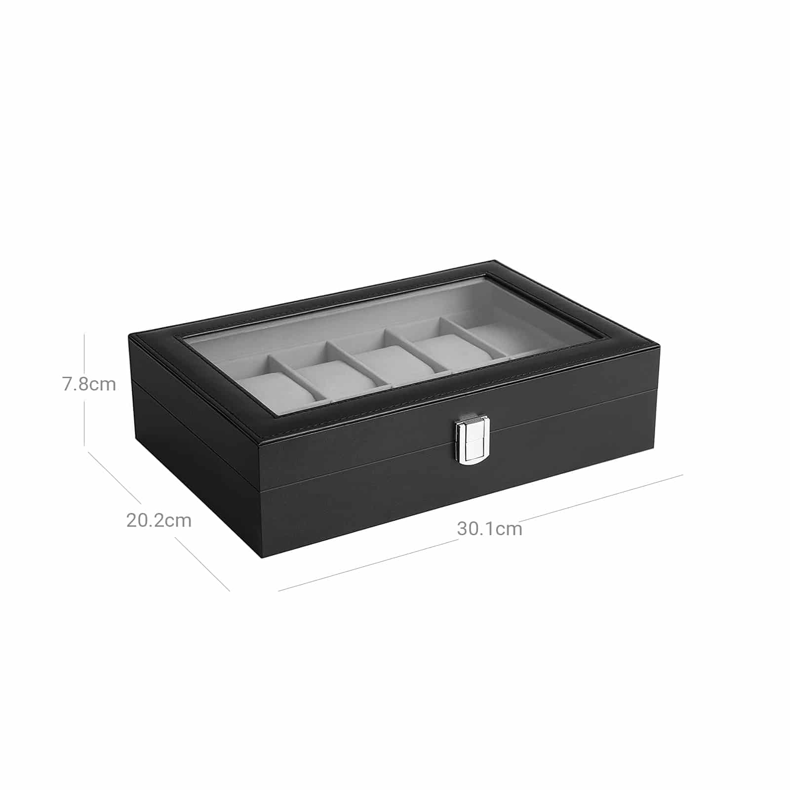 Uhrenbox mit Glasdeckel-B34JWB12BK Uhrenbox mit Glasdeckel-B34JWB12BK