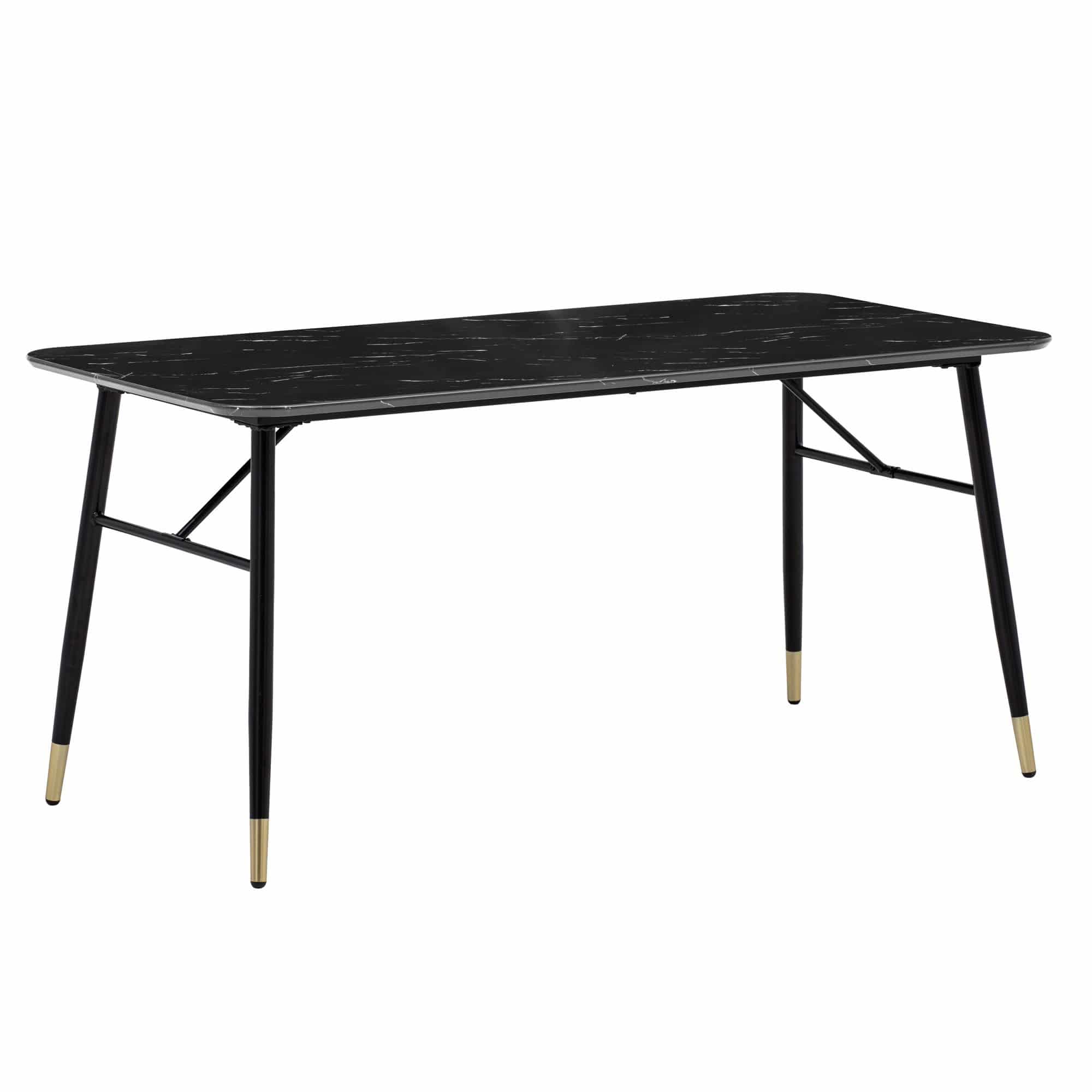 Esszimmertisch 120x60x76 cm Esstisch Schwarz in Marmor-Optik Modern Esszimmertisch 120x60x76 cm Esstisch Schwarz in Marmor-Optik Modern