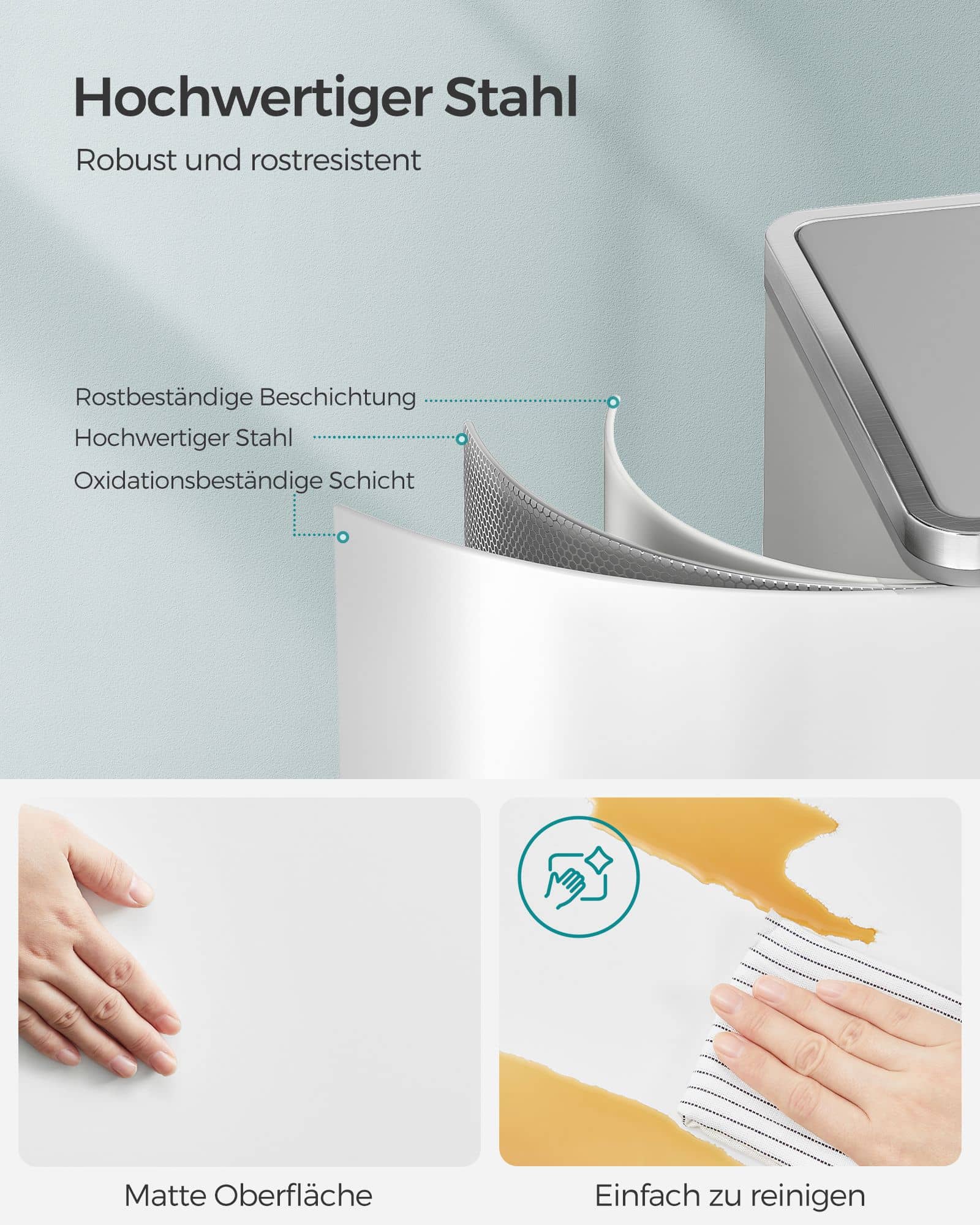 Treteimer mit 2 Fächern-B34LTB60WT Treteimer mit 2 Fächern-B34LTB60WT