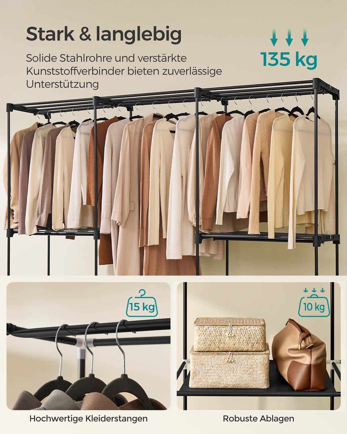 Kleiderschrank mit 5 Hängefächern 205 x 43 x 166 cm schwarz Kleiderschrank mit 5 Hängefächern 205 x 43 x 166 cm schwarz