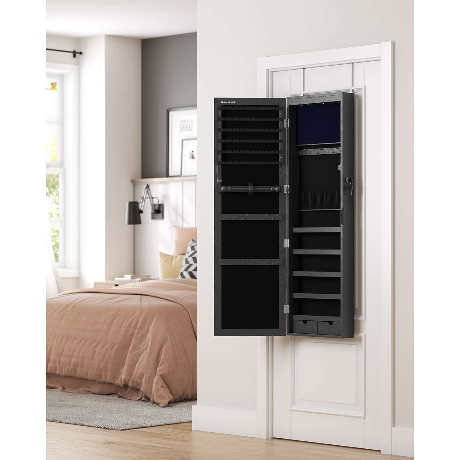 Schmuckschrank mit Spiegel hängend Schmuckschrank mit Spiegel hängend