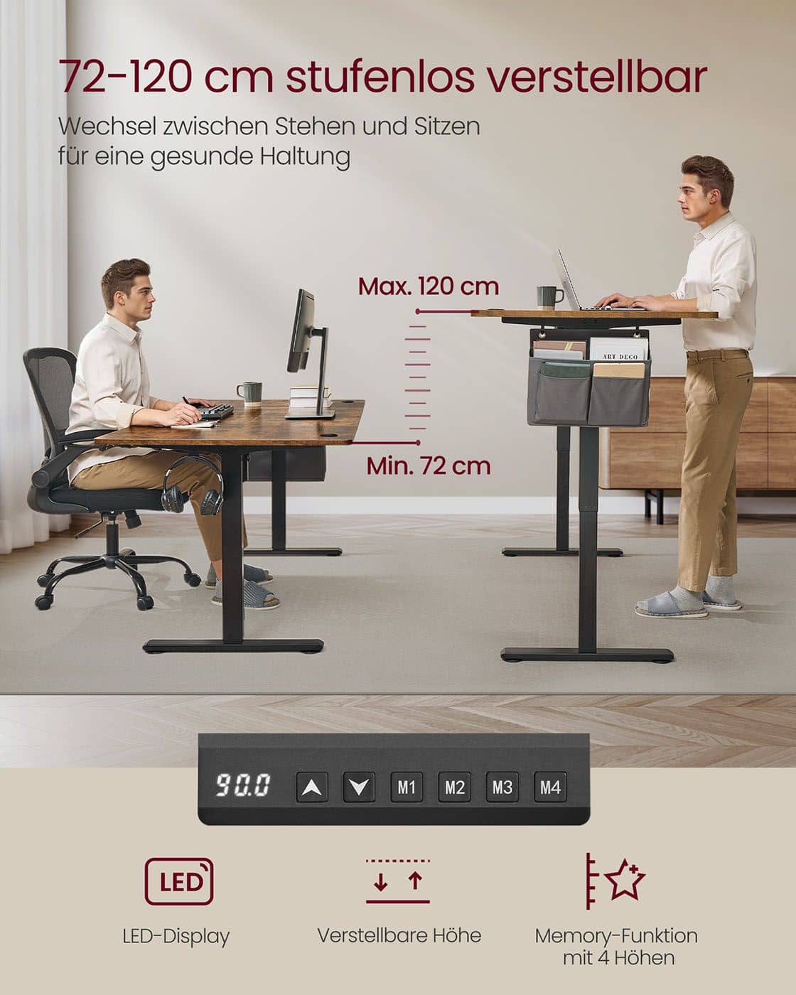 Höhenverstellbarer Schreibtisch elektrisch 180 x 80 cm Höhenverstellbarer Schreibtisch elektrisch 180 x 80 cm