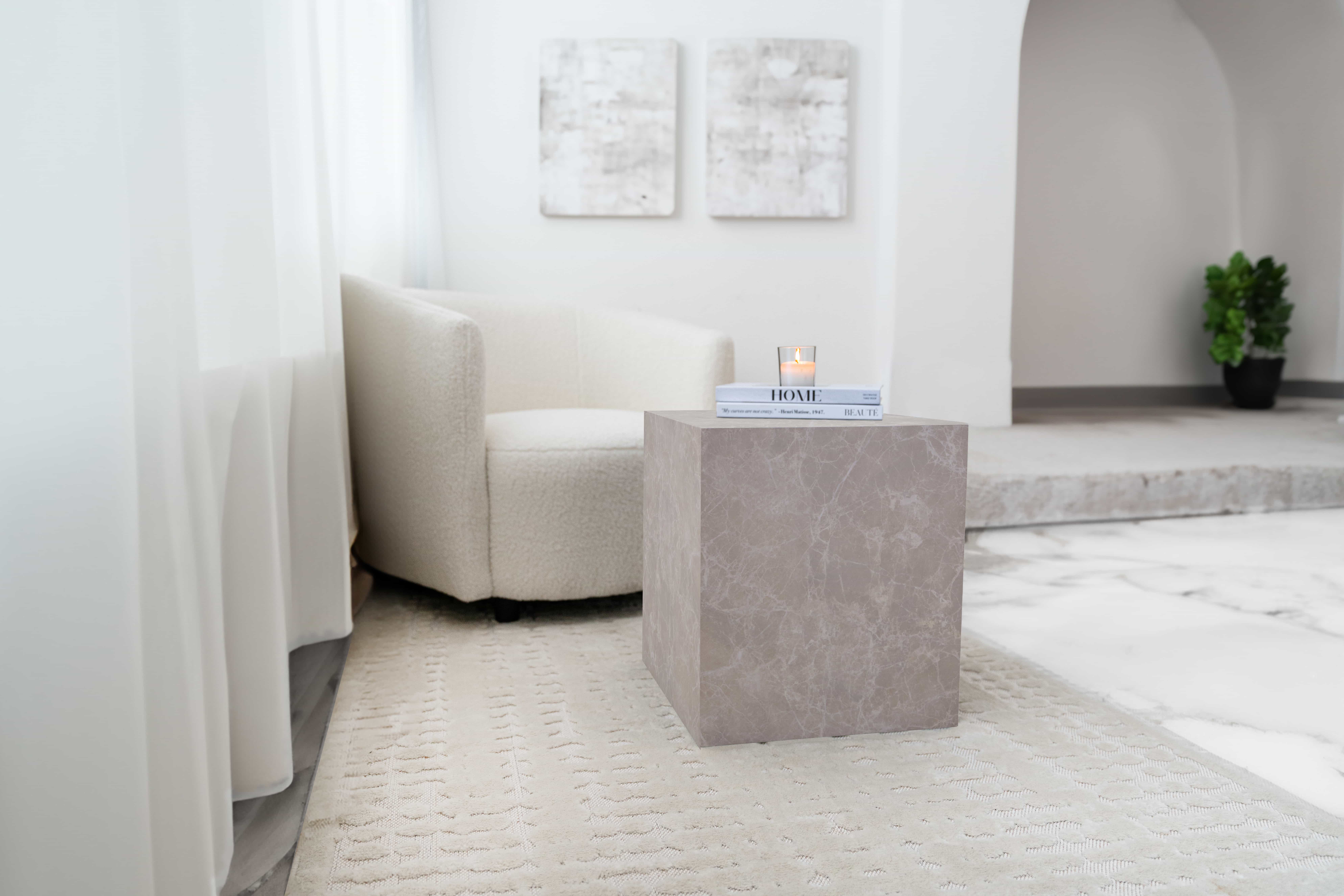 Beistelltisch Cuboid 225 Weiß Beistelltisch Cuboid 225 Weiß