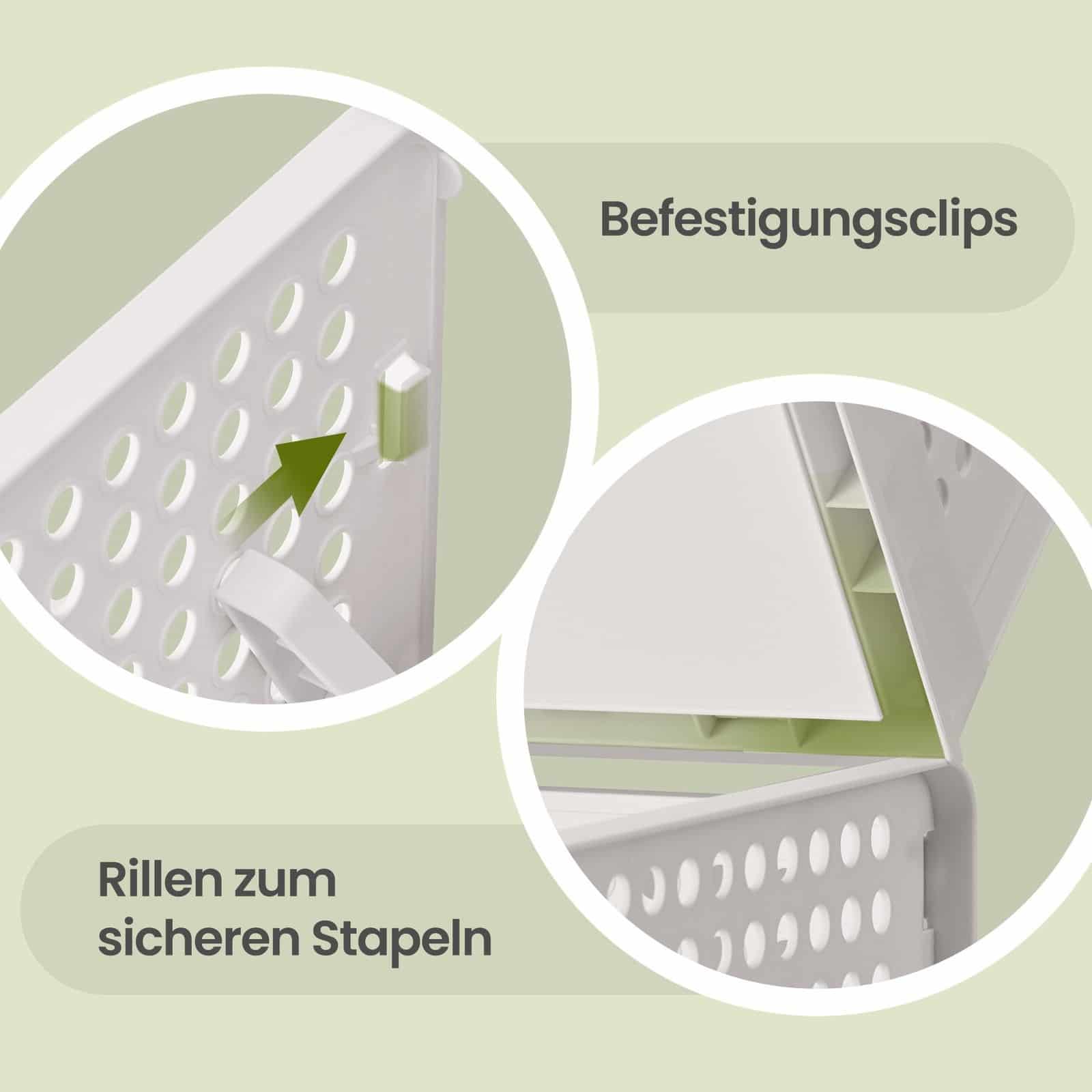 Schrank-Organizer klappbar, Kleiderschrank-Organizer stapelbar, ausziehbarer Korb 6er Set