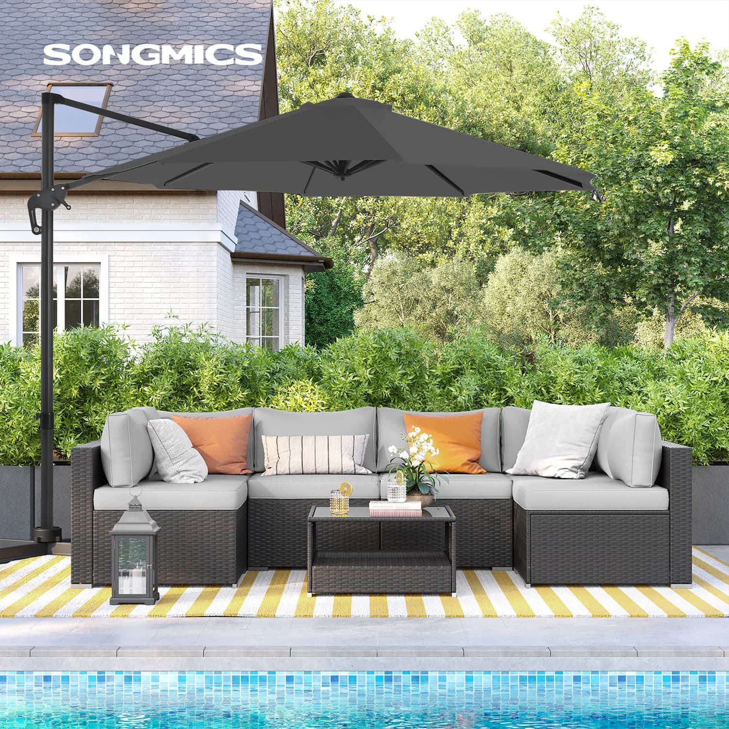 Ampelschirm grau Ampelschirm grau