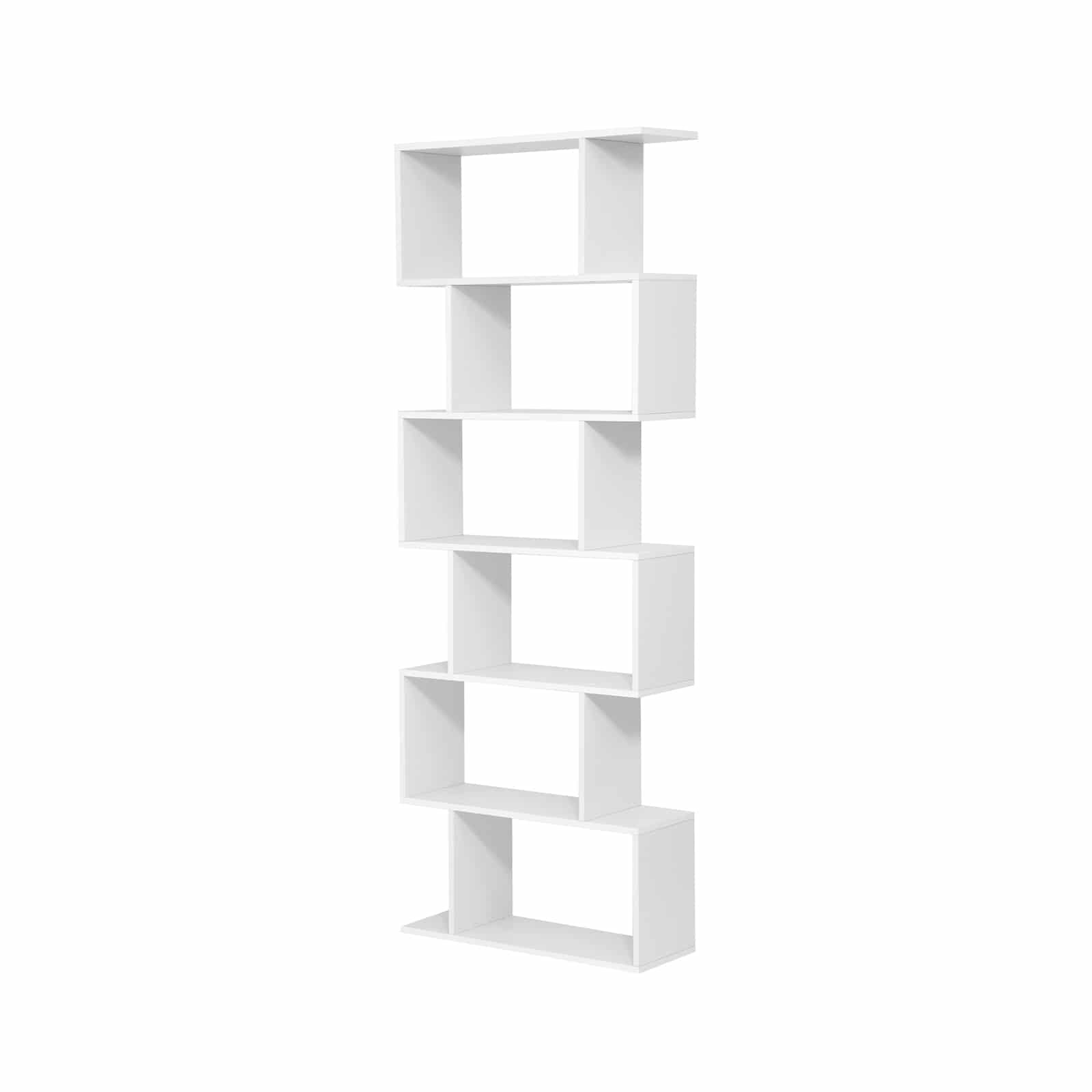 Freistehendes Bücherregal mit 6 Ebenen-B34LBC61WT Freistehendes Bücherregal mit 6 Ebenen-B34LBC61WT