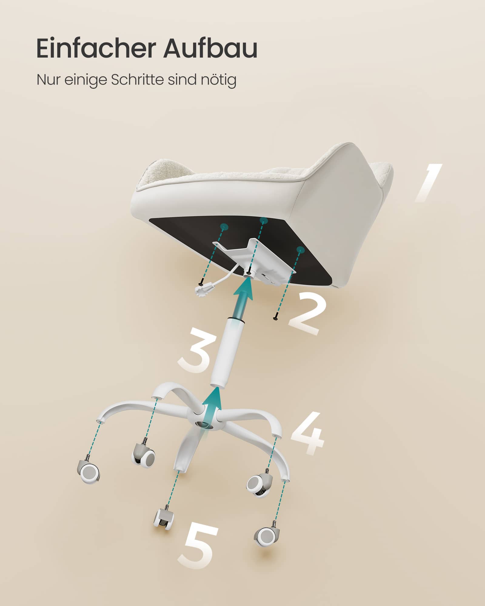 Bürostuhl gepolstert cappuccinobeige-wolkenweiß Bürostuhl gepolstert cappuccinobeige-wolkenweiß