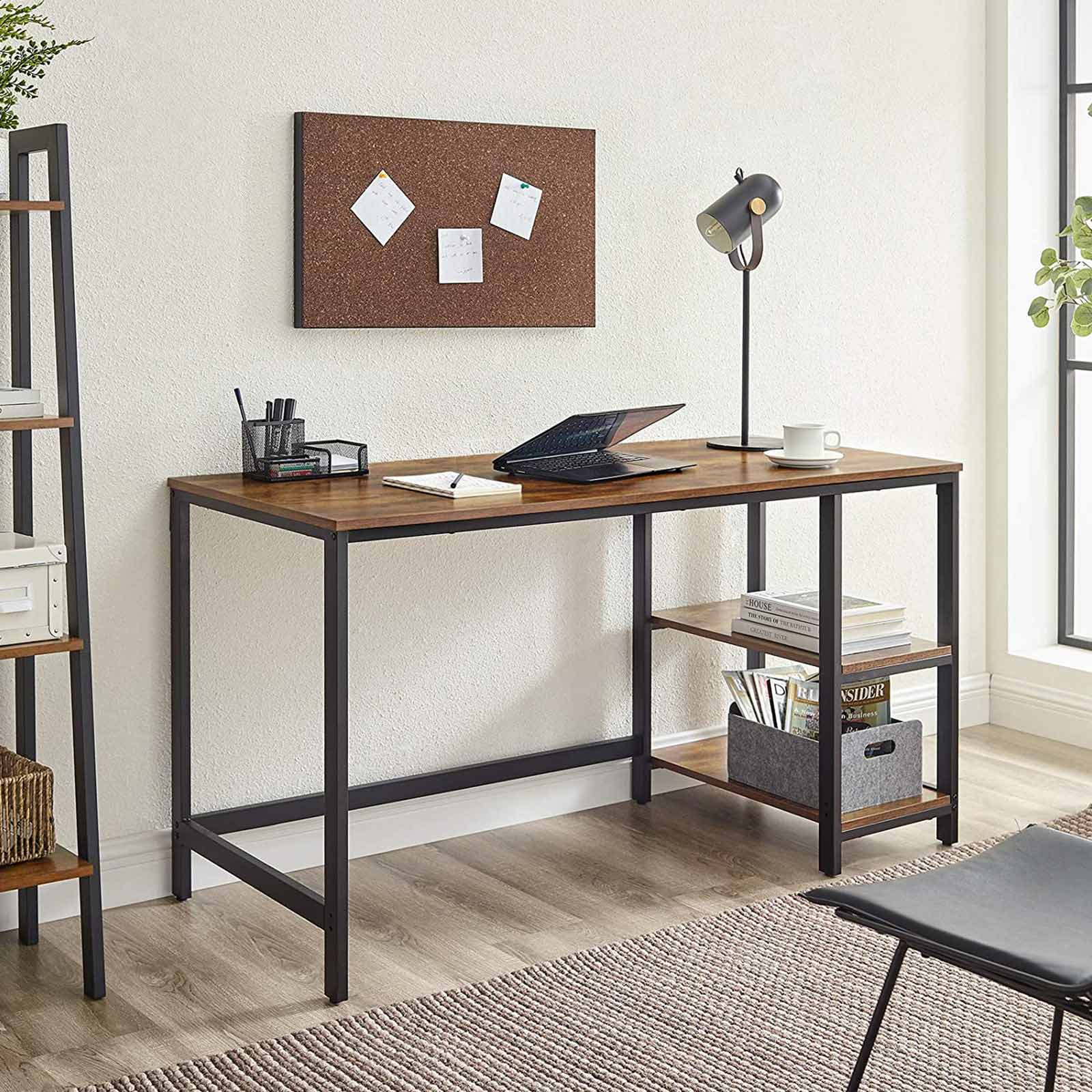LWD55X-3whei3zldDFDp2 Vintage Braun Schwarz Schreibtisch von Vasagle und Myhomelando
