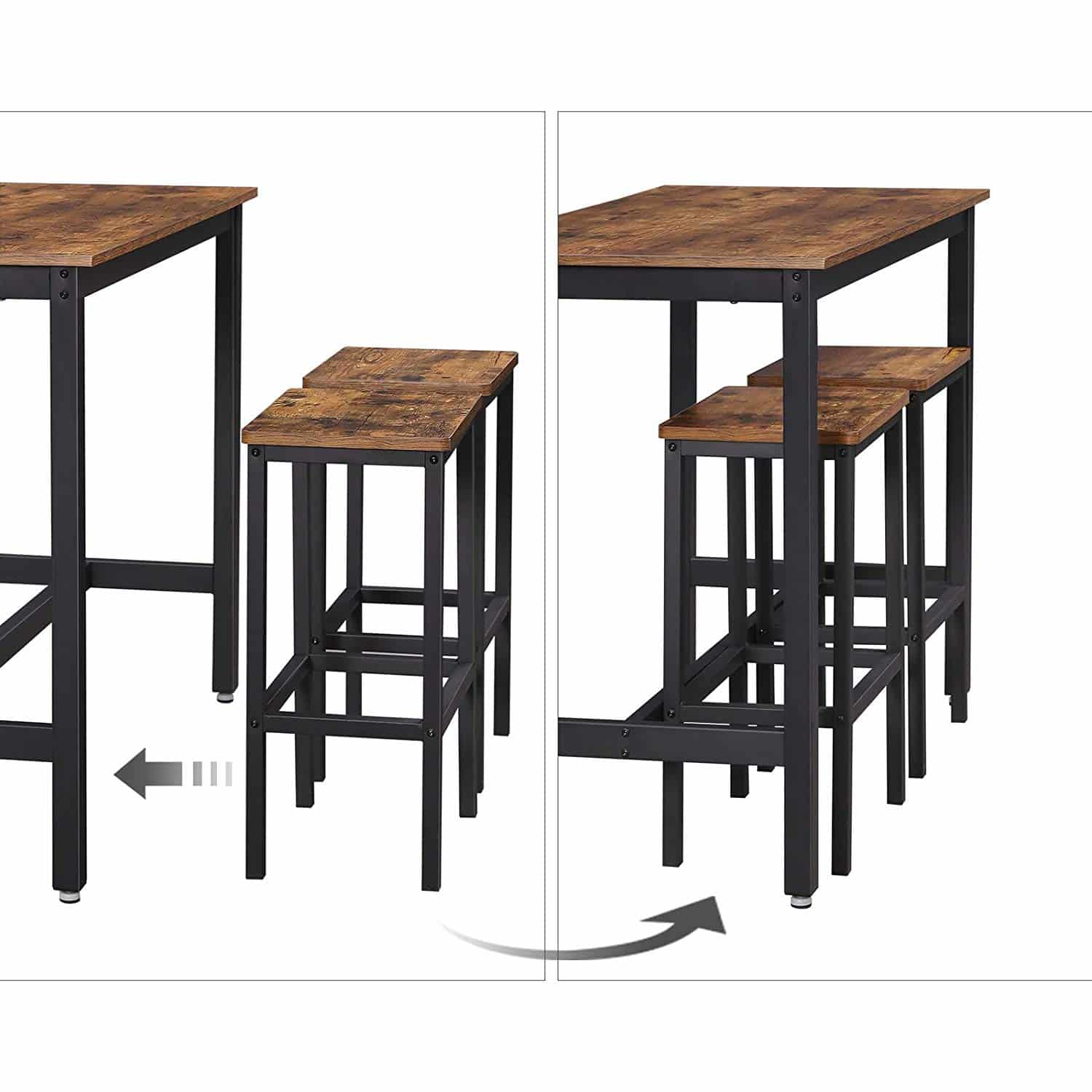 Industrial Look Stehtisch mit 2 Barhockern-B34LBT15X Industrial Look Stehtisch mit 2 Barhockern-B34LBT15X