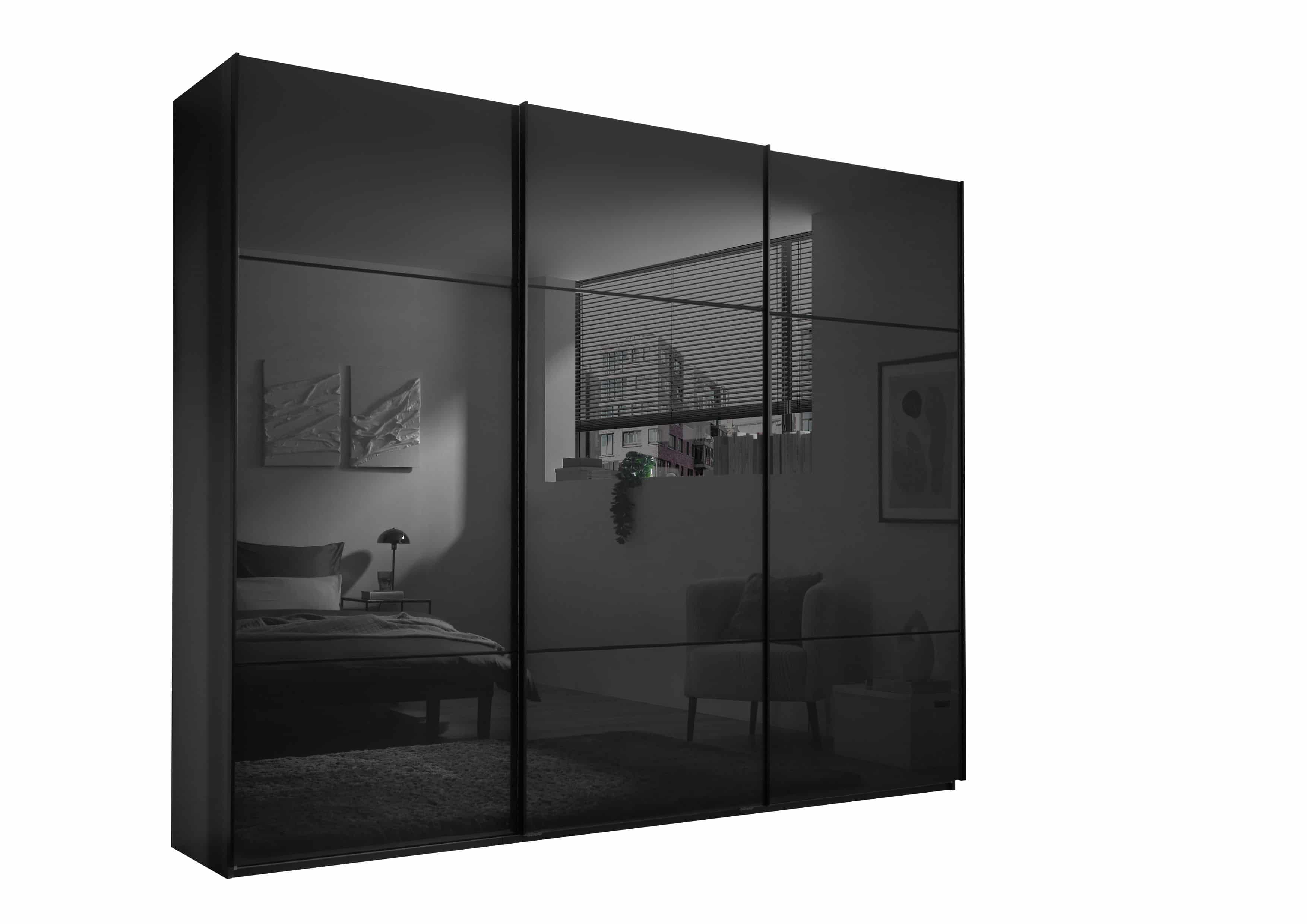 Kleiderschrank Minda mit Glastüren graphit - viel Stauraum & edles Design für Ihr Schlafzimmer Kleiderschrank Minda mit Glastüren graphit - viel Stauraum & edles Design für Ihr Schlafzimmer
