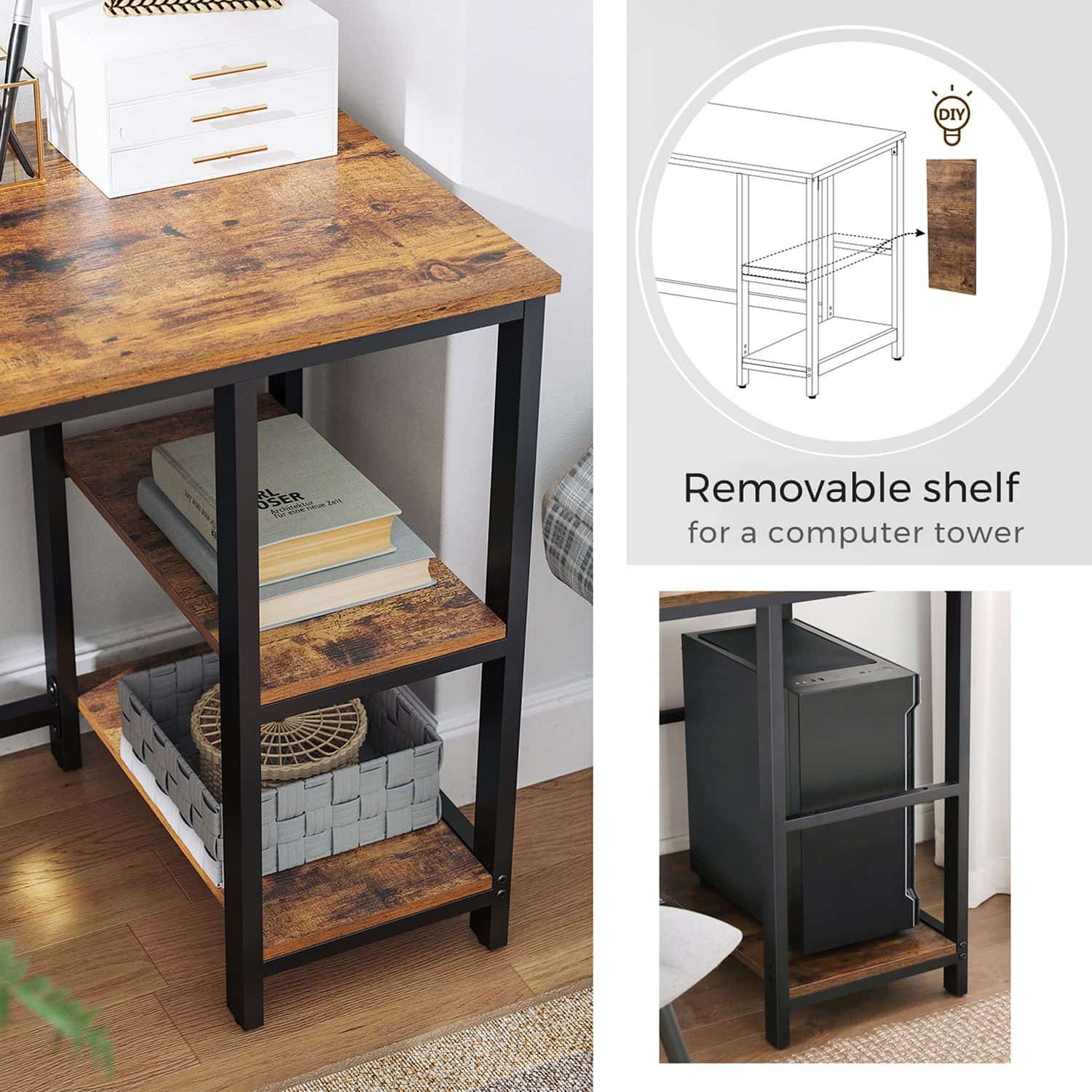 Industrie Look Eckschreibtisch-B34LWD72X Industrie Look Eckschreibtisch-B34LWD72X