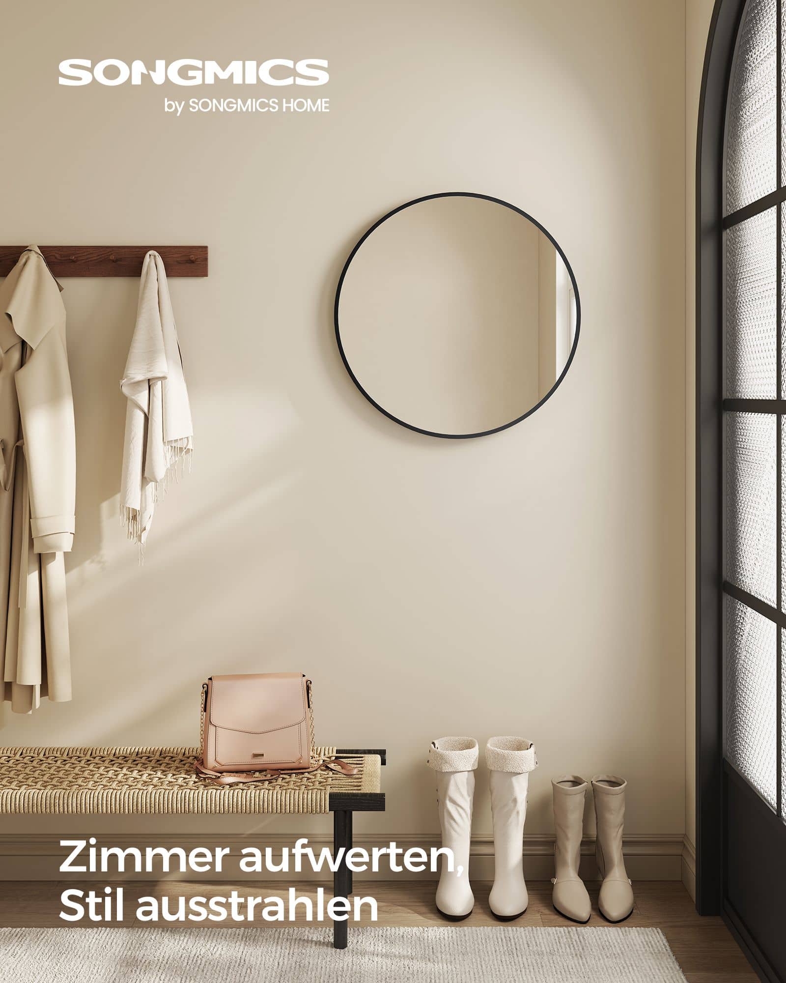 Ø 50 cm Badezimmerspiegel mit Metallrahmen-LWM101B01 Ø 50 cm Badezimmerspiegel mit Metallrahmen-LWM101B01