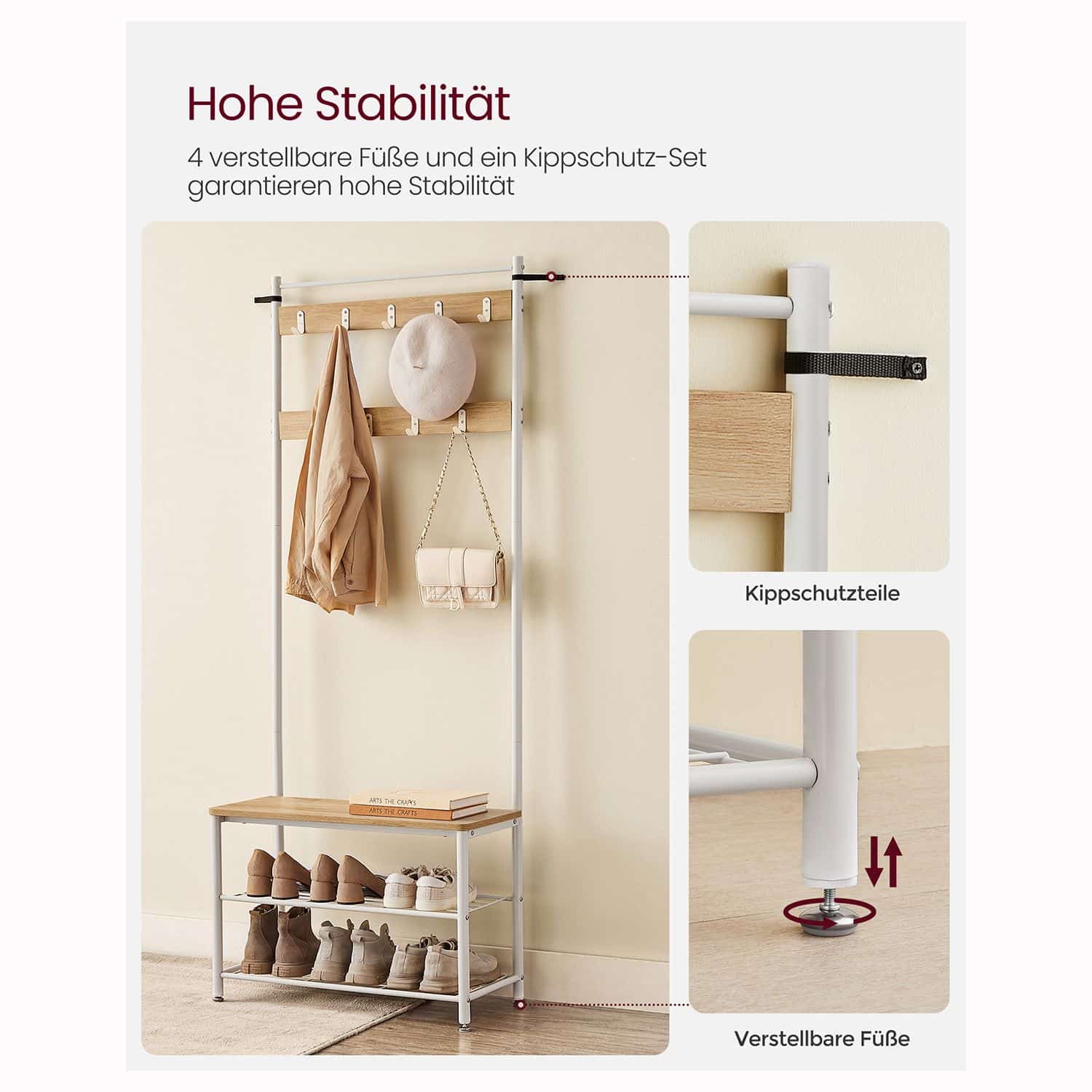 HSR041W09-5 Garderobenständer mit Schuhregal