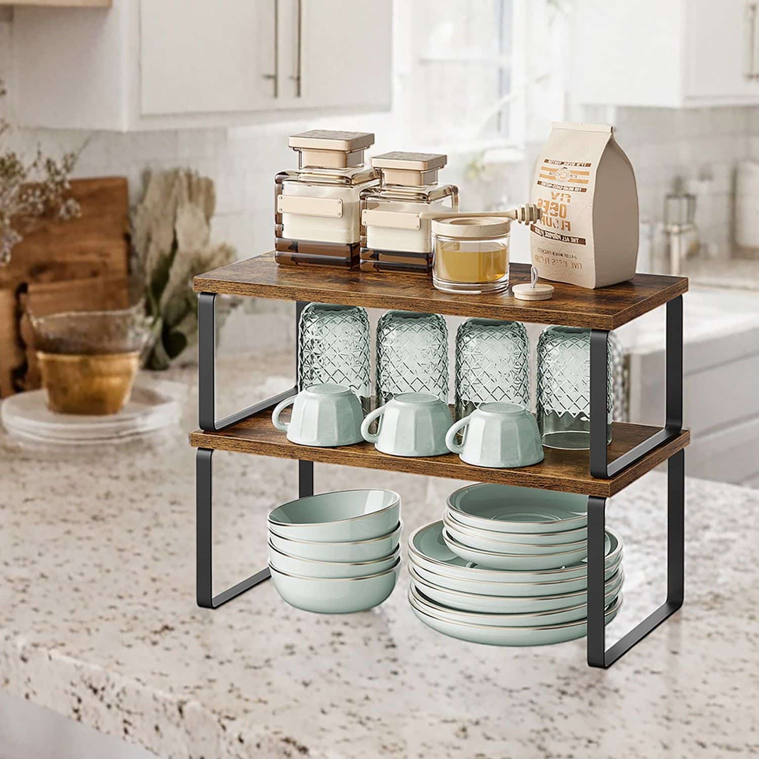 Gewürzregal, 2er Set Küchenregal, Küchenaufbewahrung