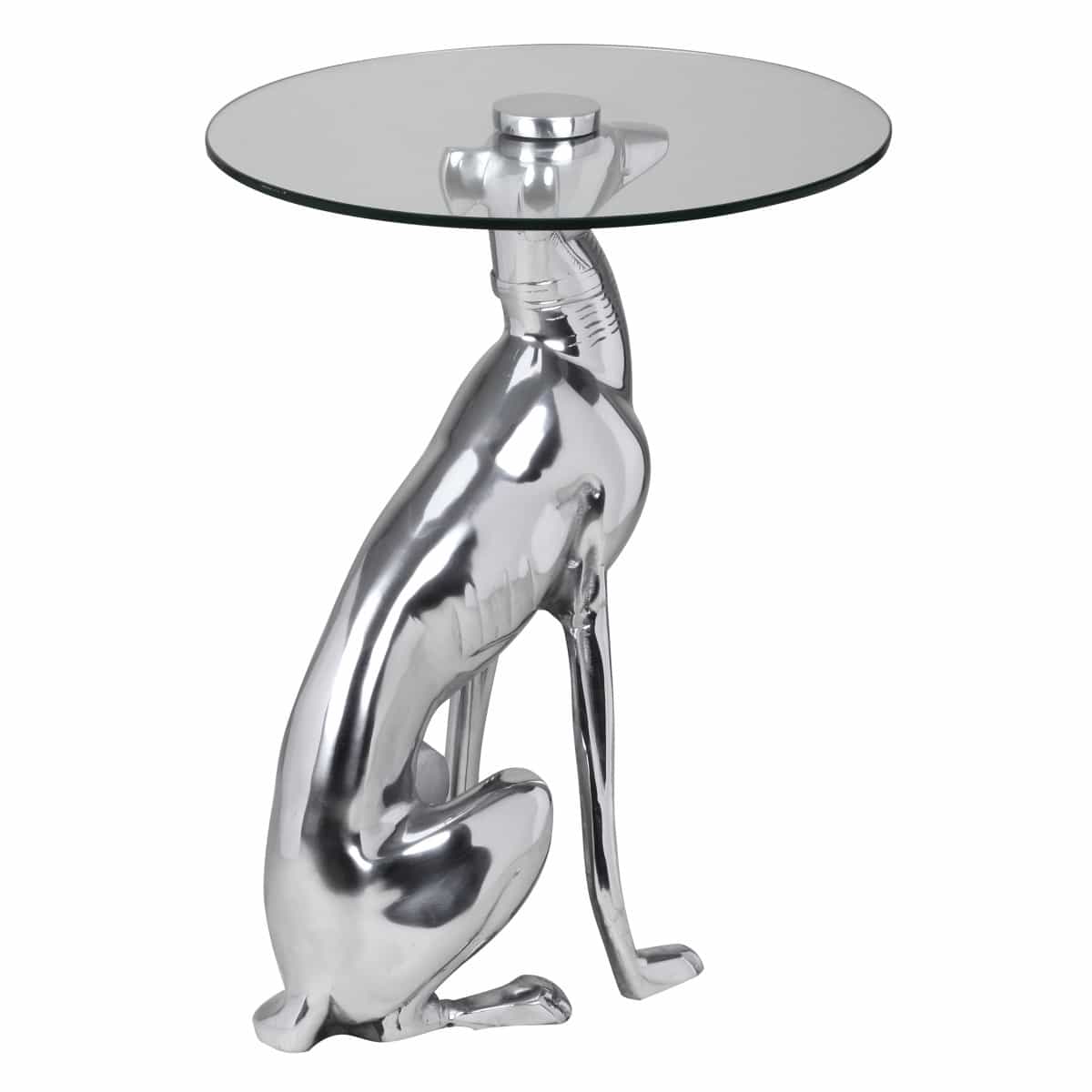 38947-Wohnling-Beistelltisch-DOG-Silber-40-cm-WL1_2 Design Deko Beistelltisch Figur DOG aus Aluminium Farbe Silber