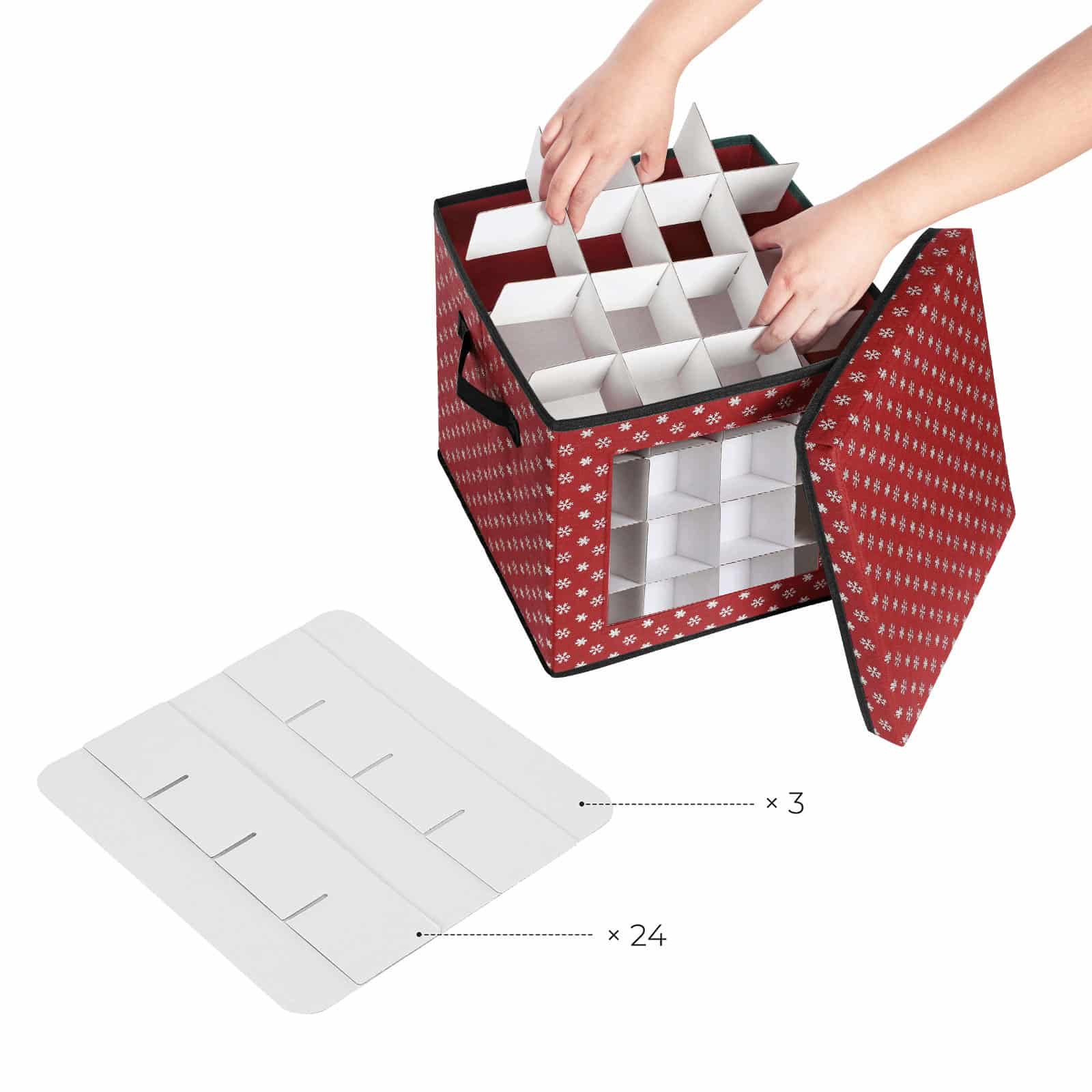 Aufbewahrungsboxen für Weihnachtskugeln rot-RFB029R01 Aufbewahrungsboxen für Weihnachtskugeln rot-RFB029R01