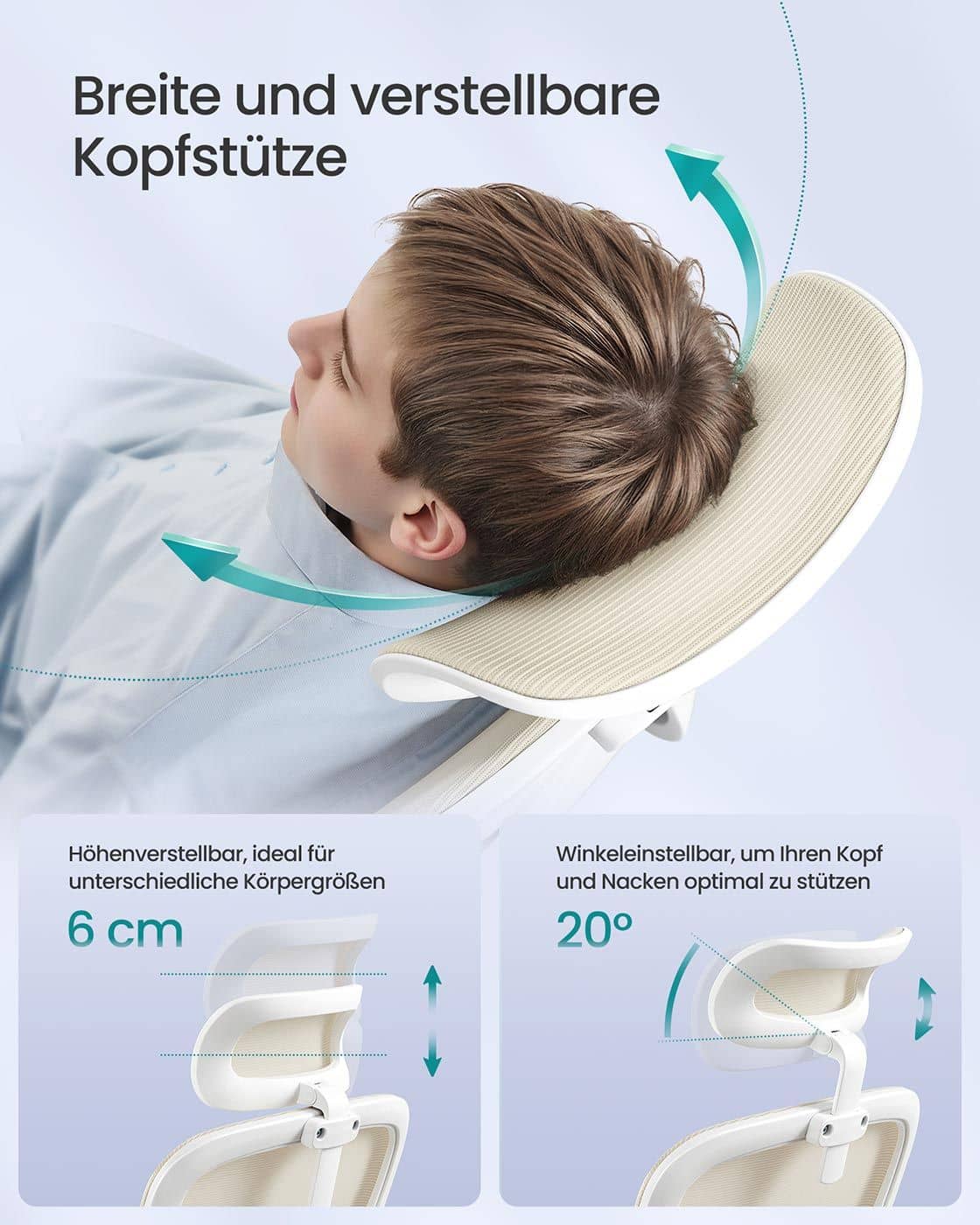 Ergonomischer Bürostuhl mit Netzgewebe und klappbaren Armlehnen