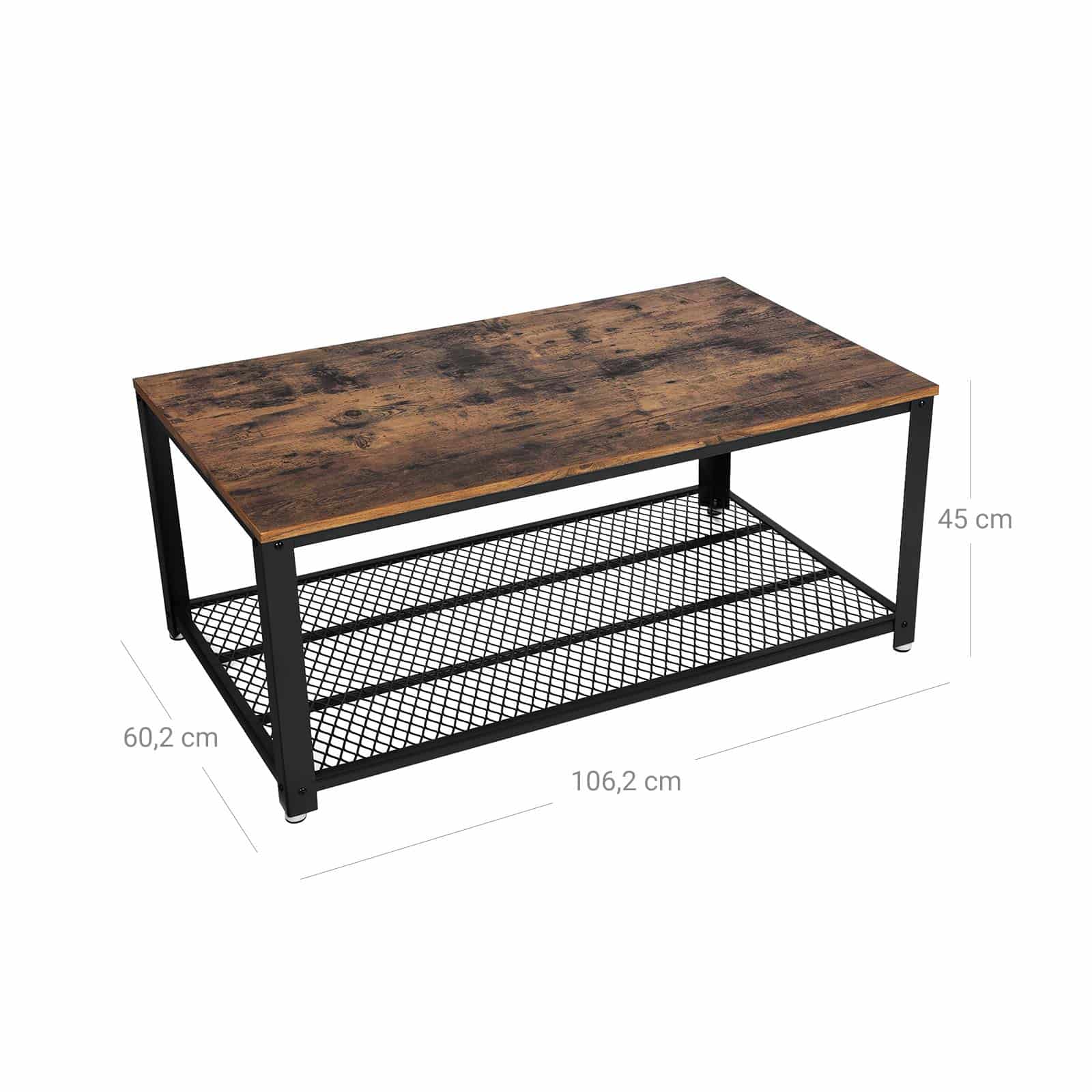 Industrie-Design Couchtisch mit Ablage-LCT61X Industrie-Design Couchtisch mit Ablage-LCT61X