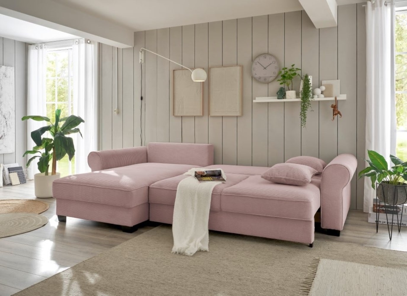 Ecksofa Angelina - Schlafsofa mit Bettkasten und Nosagfederung in Breitcord - ED Exciting Design Ecksofa Angelina - Schlafsofa mit Bettkasten und Nosagfederung in Breitcord - ED Exciting Design