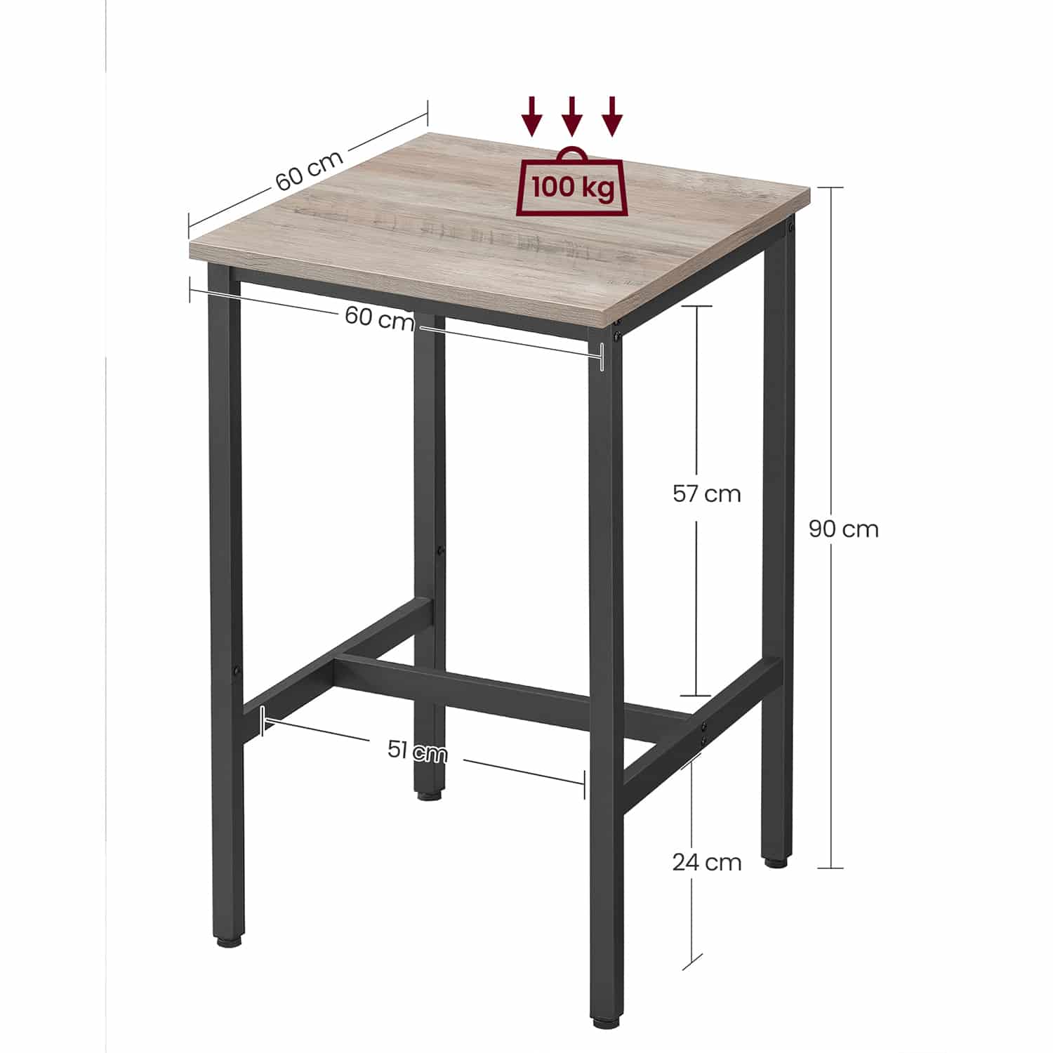 Bartisch 60 x 60 x 92 cm Bartisch 60 x 60 x 92 cm