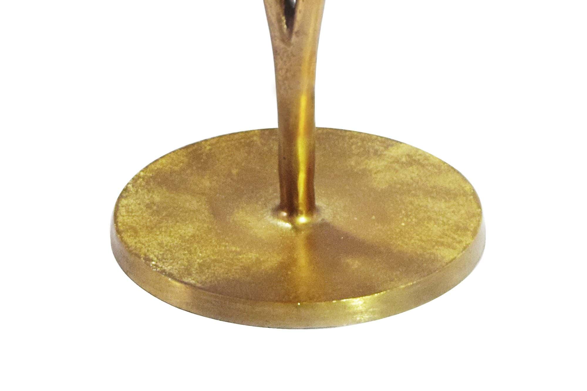 Beistelltisch Seerosenblatt Gold 57cm Aluminium Tisch - Design Anstelltisch Alu Modern Rund - Wohnzimmertisch Metall - Metalltisch Dekotisch Couchtisch Handmade