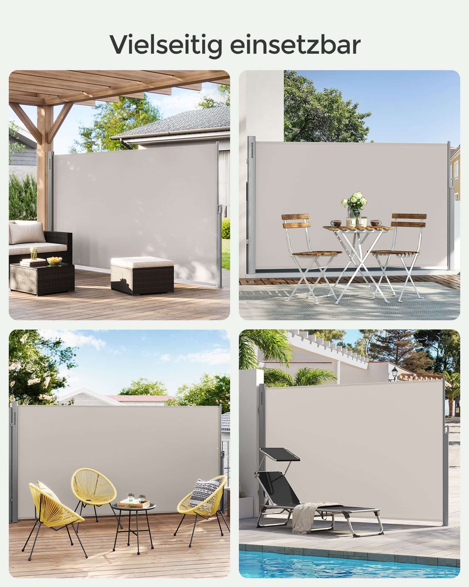 Seitenmarkise 180 x 300 cm Beige-GSA180E Seitenmarkise 180 x 300 cm Beige-GSA180E