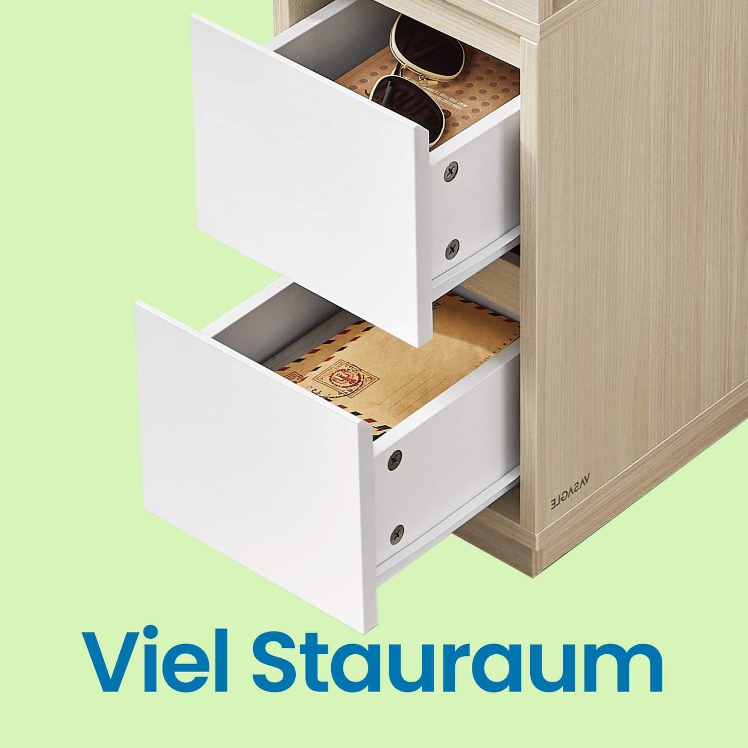 Nachttisch 2er Set, schmal, Beistelltisch mit 2 Schubladen Nachttisch 2er Set, schmal, Beistelltisch mit 2 Schubladen