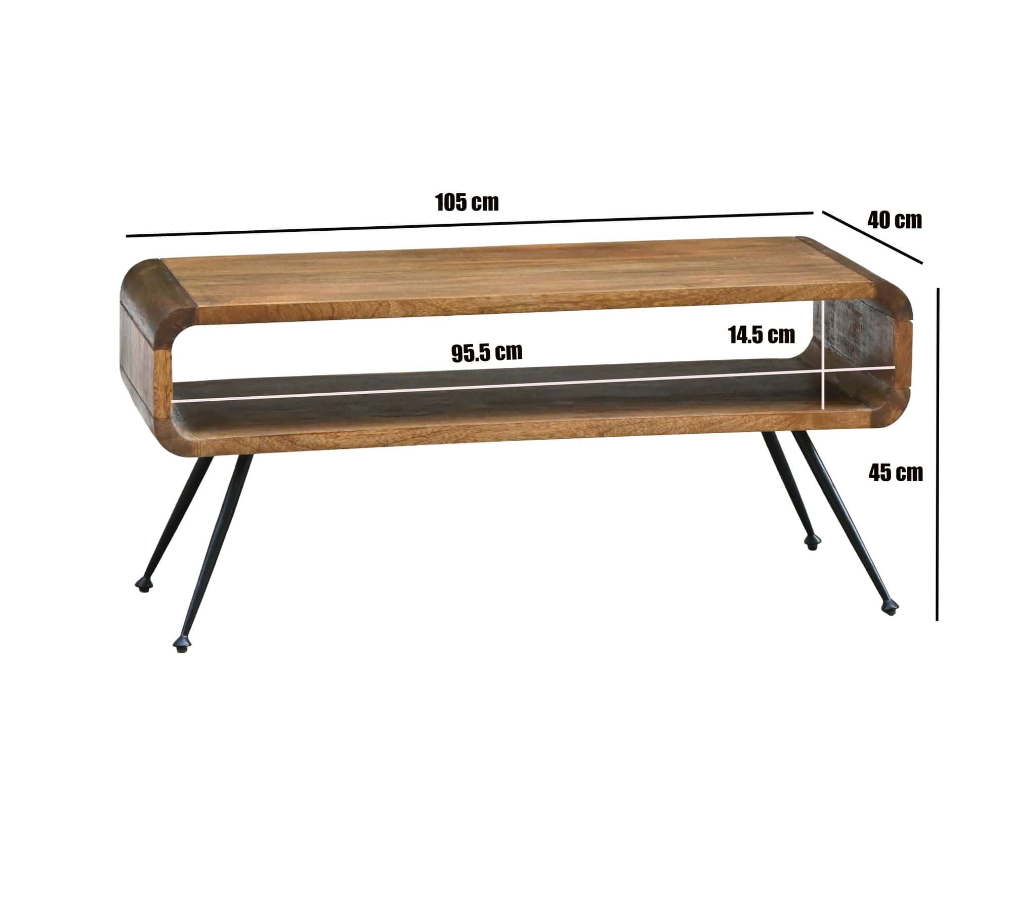 Couchtisch Mango Massivholz Metall 105cm - Design Wohnzimmertisch mit Ablagefach - Rechteckiger Sofatisch Retro - Loungetisch Holz - Natur Beistelltisch Handmade Couchtisch Mango Massivholz Metall 105cm - Design Wohnzimmertisch mit Ablagefach - Rechteckiger Sofatisch Retro - Loungetisch Holz - Natur Beistelltisch Handmade
