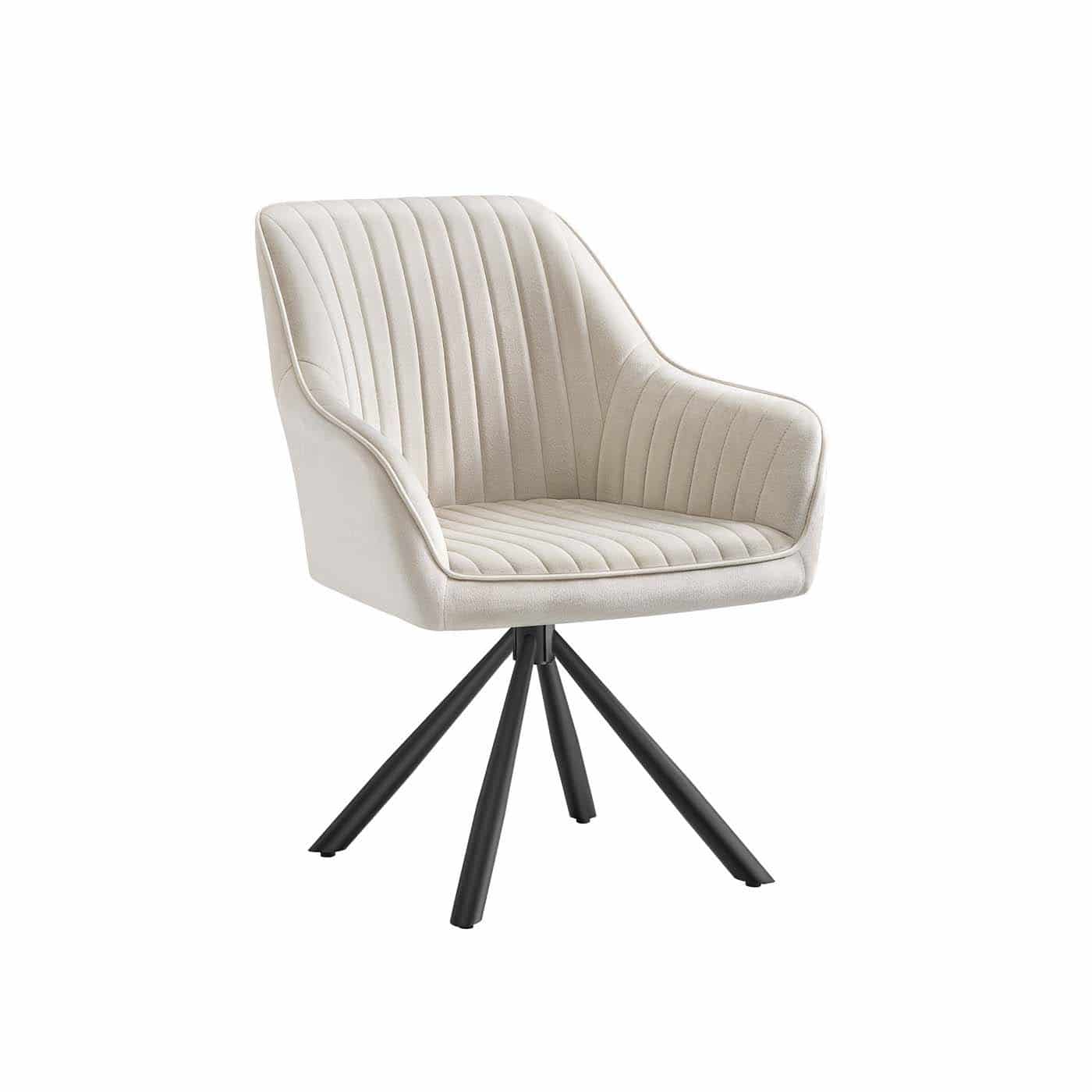 Esszimmerstuhl mit Armlehnen Cremeweiß