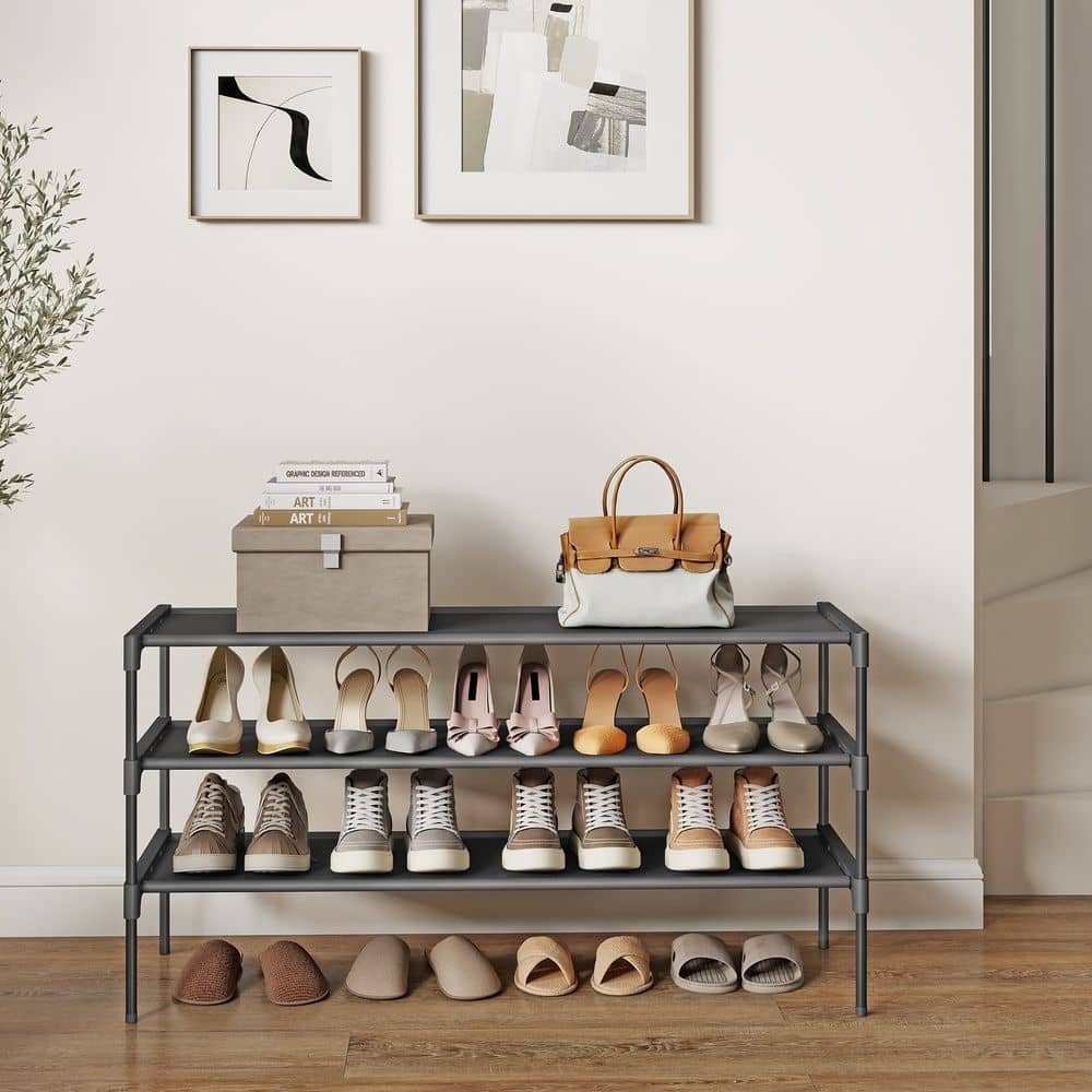 Schuhregal 3 Ebenen, Schuhaufbewahrung, Eingangsbereich