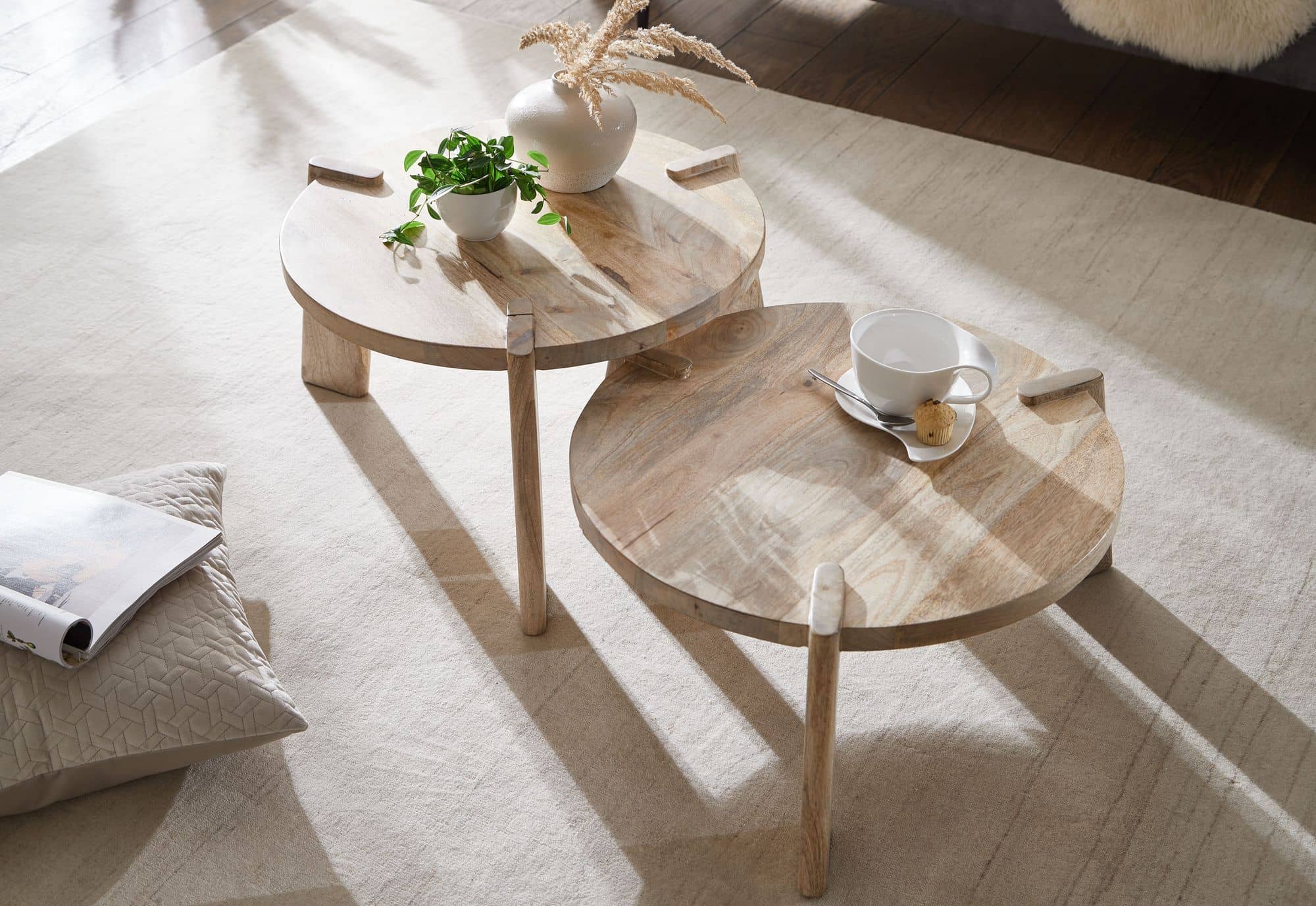 58428-WOHNLING-Beistelltisch-2er-Set-Mango-Hell-WL6-344-WL6-344_4B8jgz66z5bvqV Design Couchtisch 2er Set Mango Massivholz Wohnzimmertisch Hell