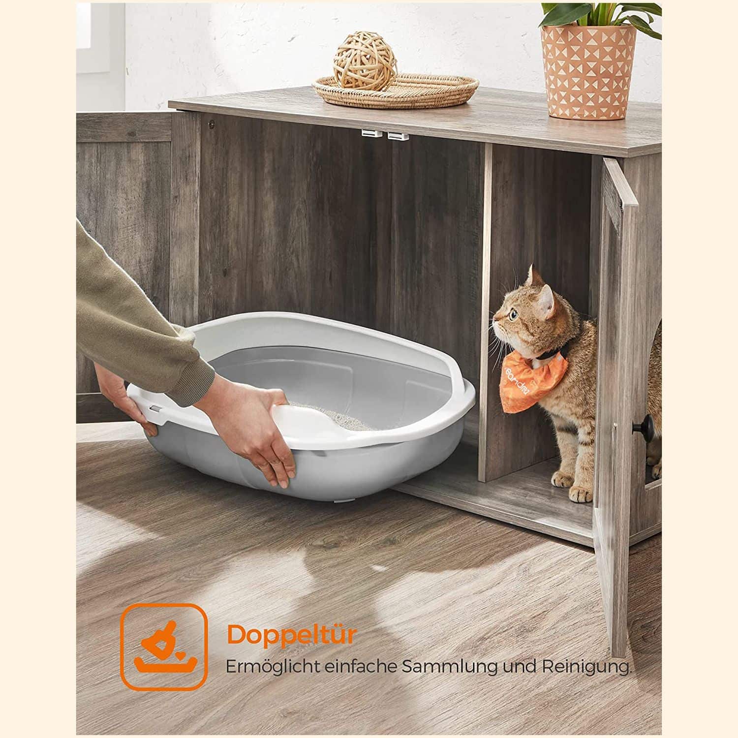 Katzenklo-Schrank mit Türen-B34PCL002G01 Katzenklo-Schrank mit Türen-B34PCL002G01