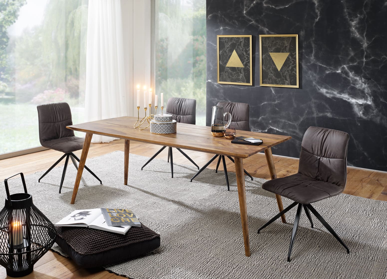41903-WOHNLING-Esszimmertisch-REPA-180-x-80-x-76-_5 Esszimmertisch REPA 180 x 80 x 76 cm Sheesham rustikal Massiv-Holz