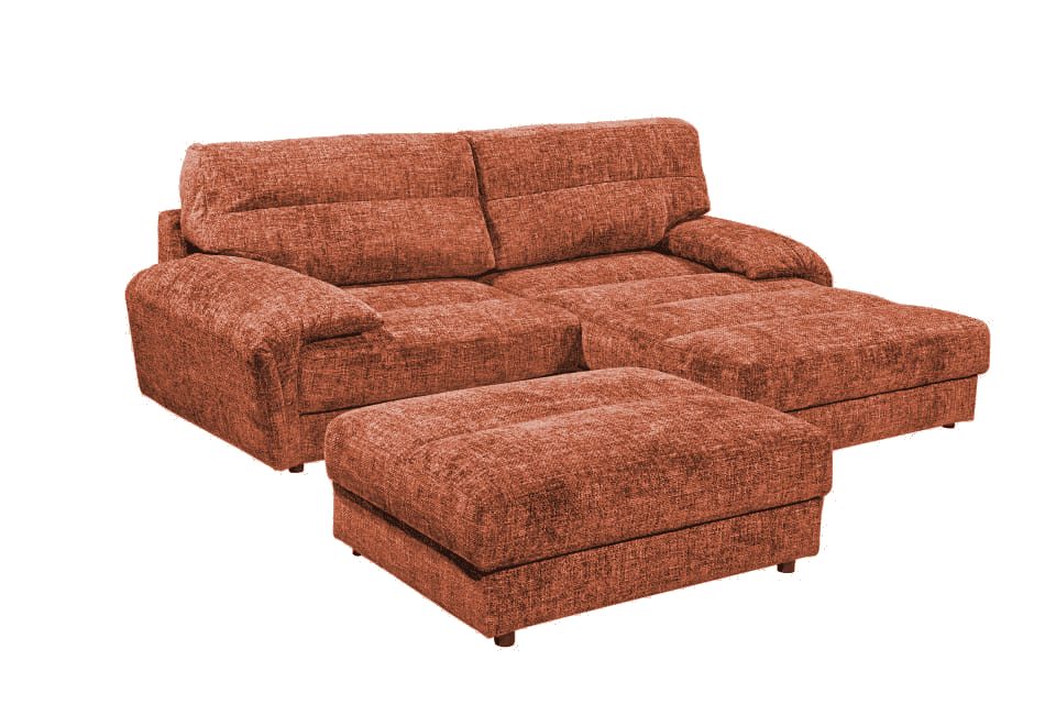 Sofa Princeton von Ed Exciting Design – Beidseitig montierbar, mit Nosagfederung und optionalem Hocker