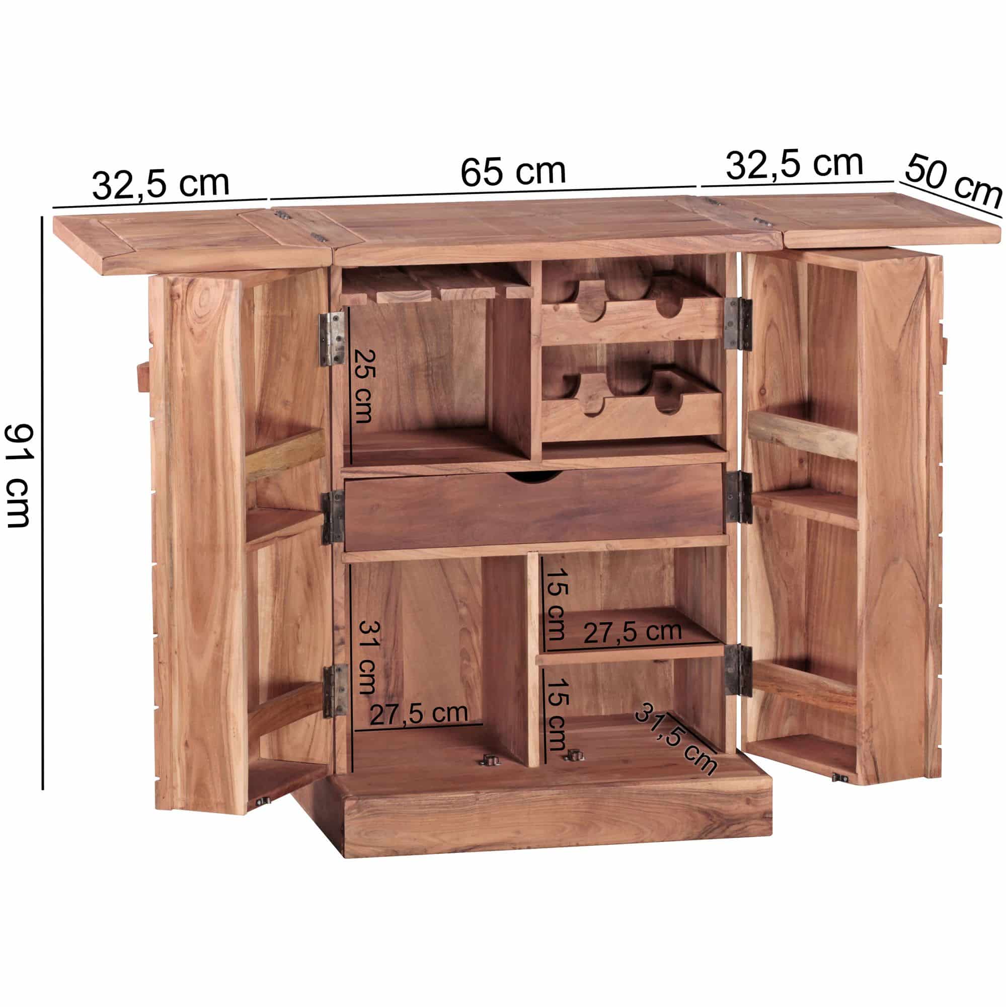 40305-WOHNLING-Hausbar-SIRA-Massivholz-Akazie-We_13JrJArWixbbzpI Hausbar LUCCA Massivholz Akazie Weinbar ausklappbar Vitrine Landhausstil Barschrank Aufbewahrung Flaschen Gläser