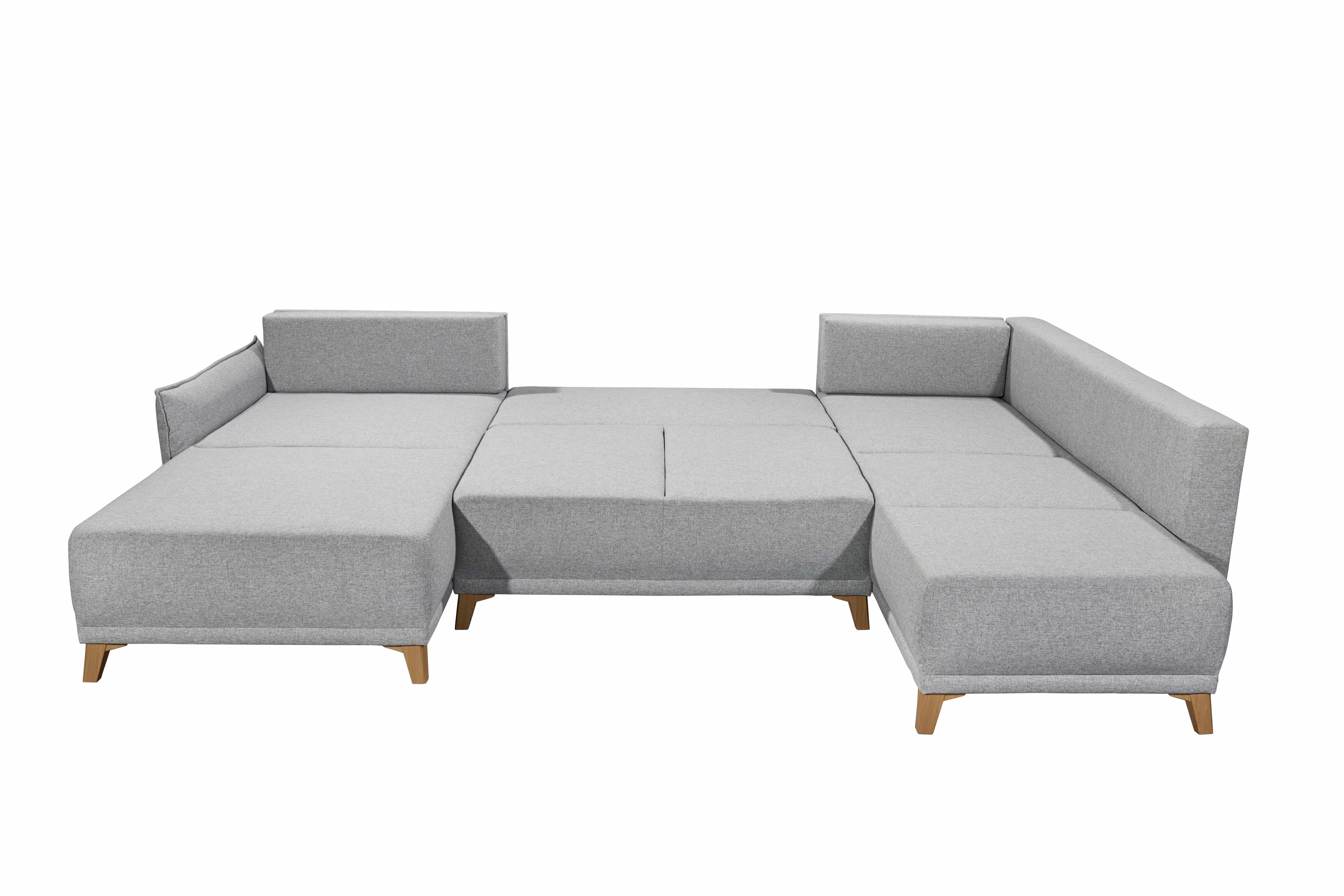 XXL Sofa mit Schlaffunktion - Silber - Pamplona XXL Sofa mit Schlaffunktion - Silber - Pamplona