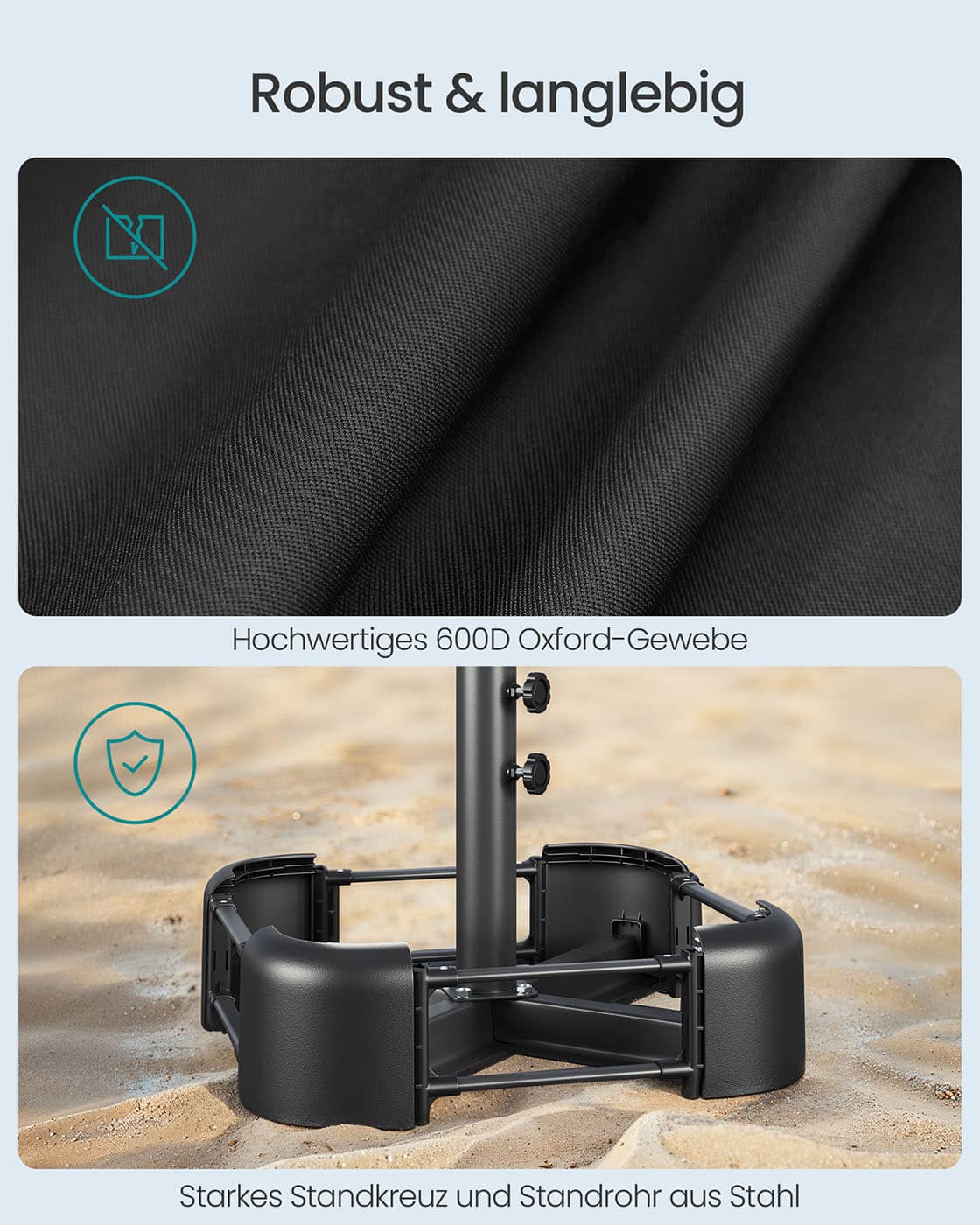 Sonnenschirmständer quadratisch für 1,5-3 m Sonnenschirm schwarz Sonnenschirmständer quadratisch für 1,5-3 m Sonnenschirm schwarz