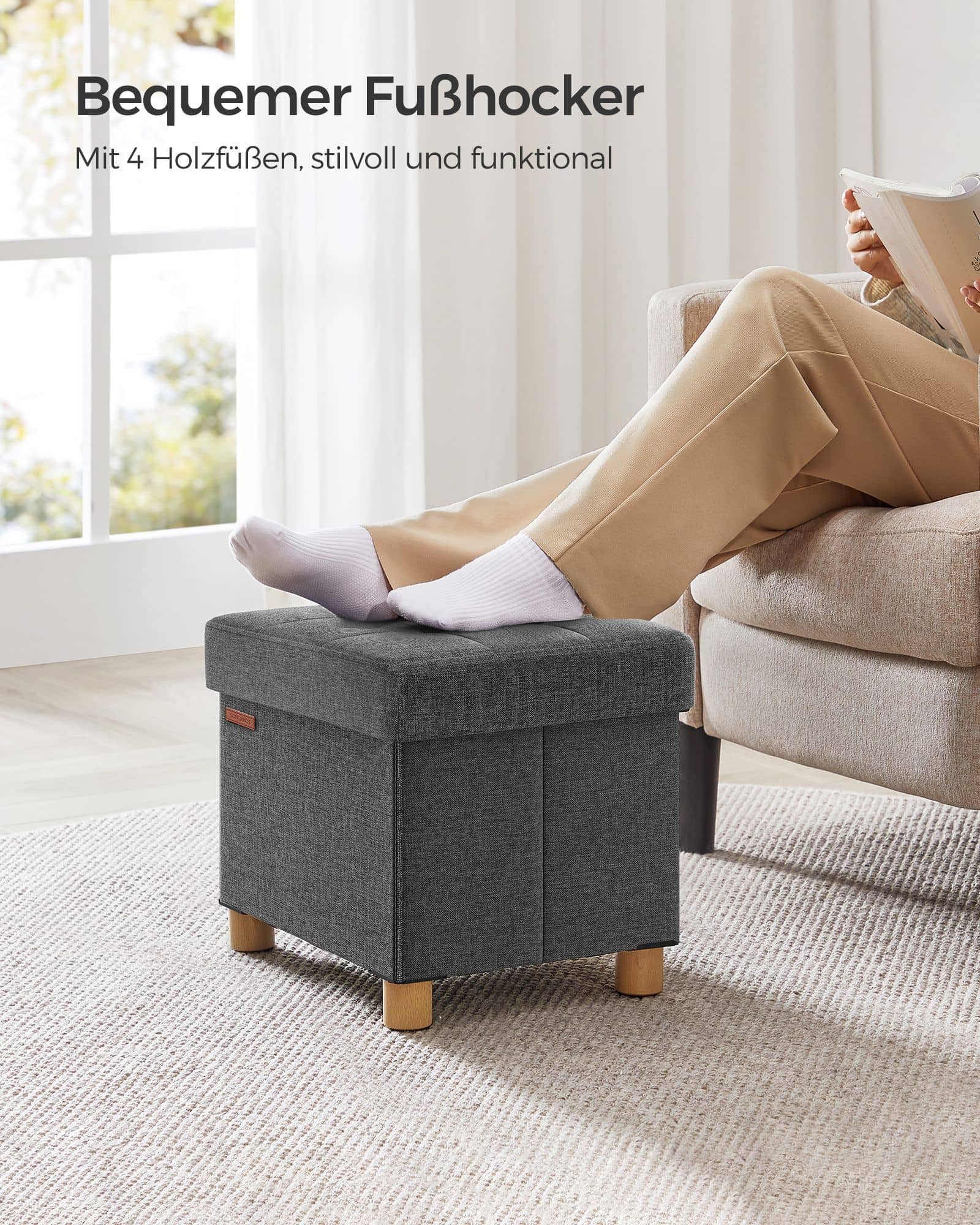 Sitzbank klappbar 32 x 40 x 33,5 cm mit Stauraum dunkelgrau Sitzbank klappbar 32 x 40 x 33,5 cm mit Stauraum dunkelgrau
